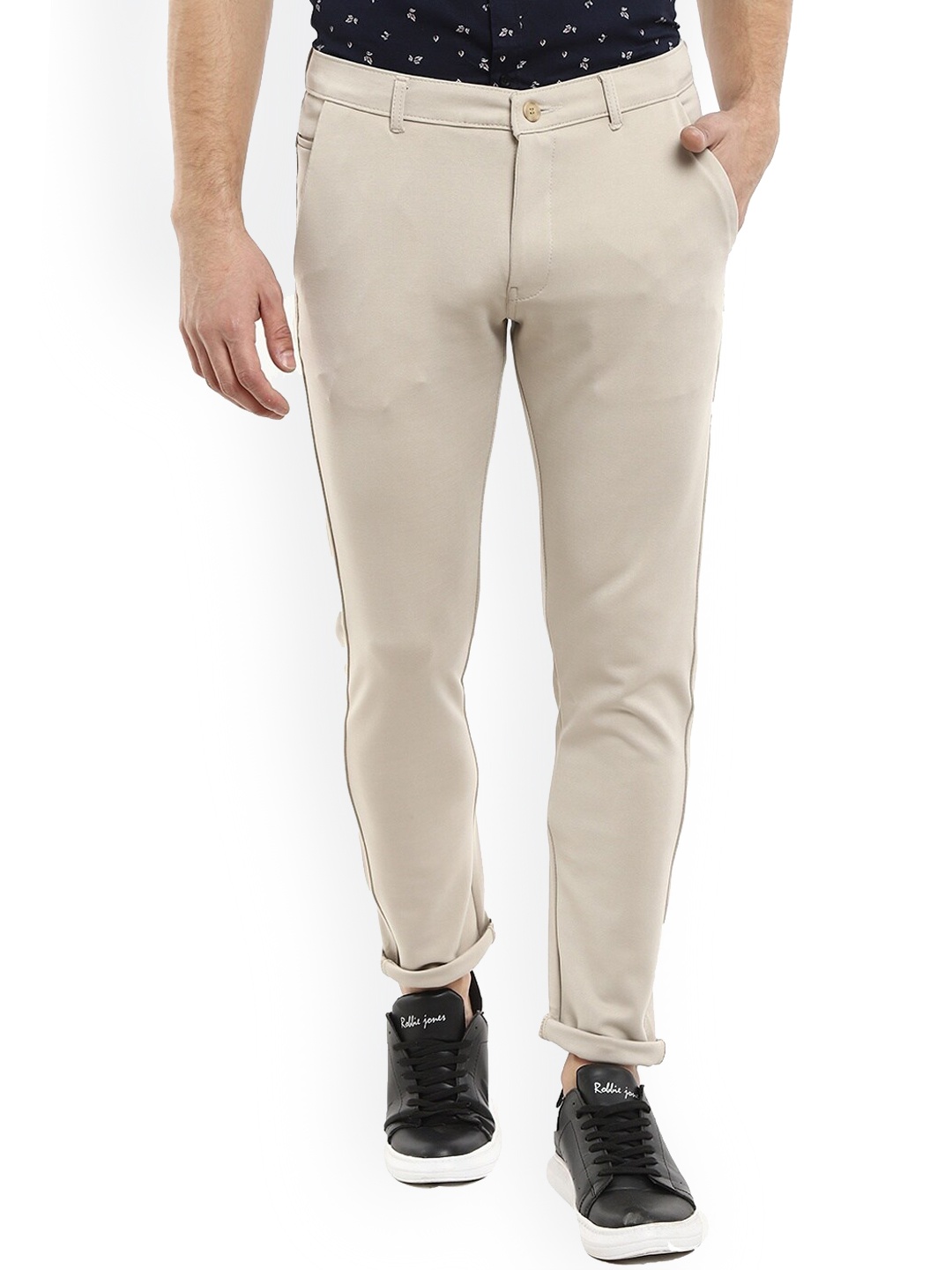 

V-Mart Men Beige Easy Wash Casual Trousers