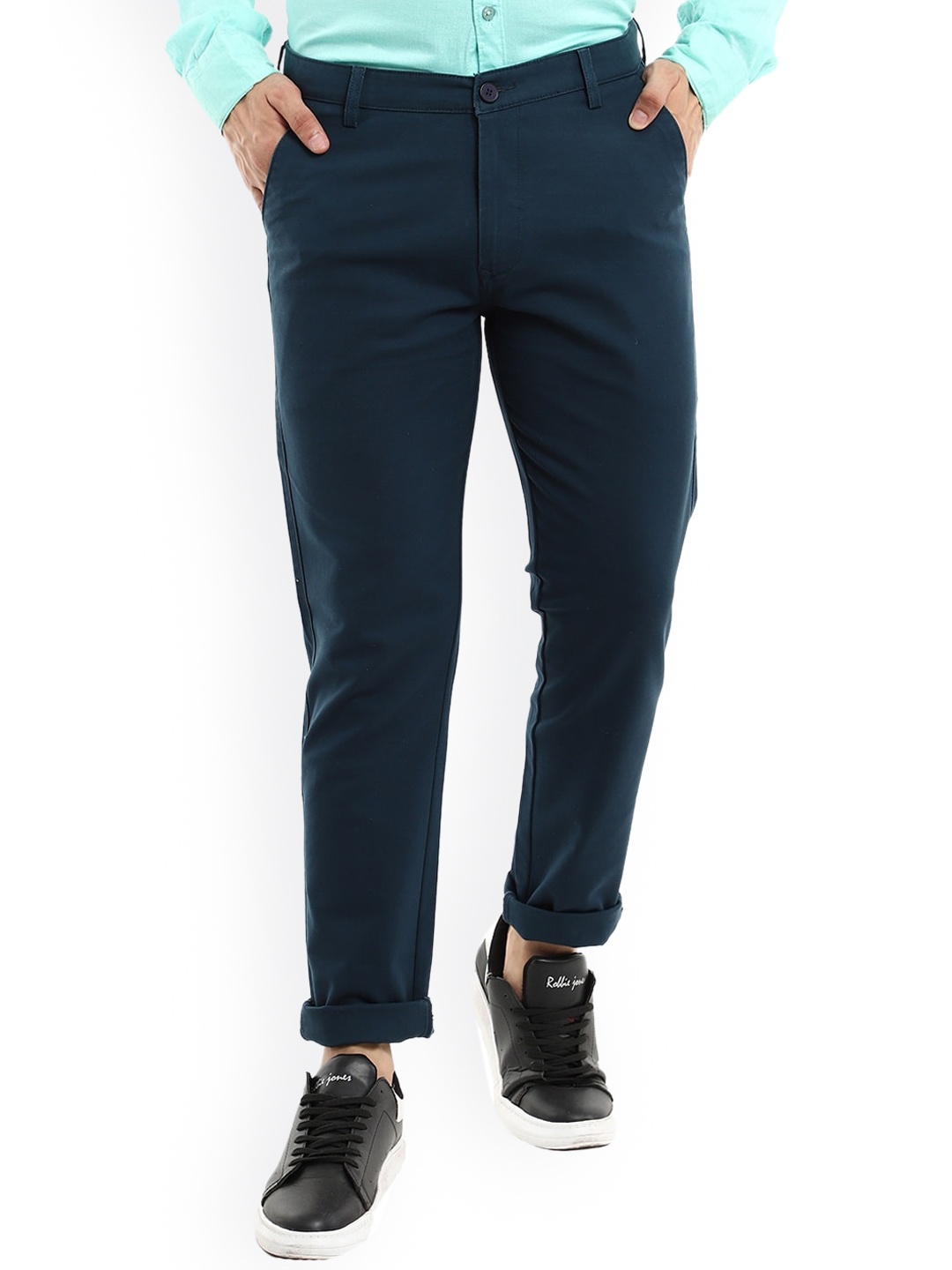 

V-Mart Men Teal Slim Fit Easy Wash Chinos Trousers