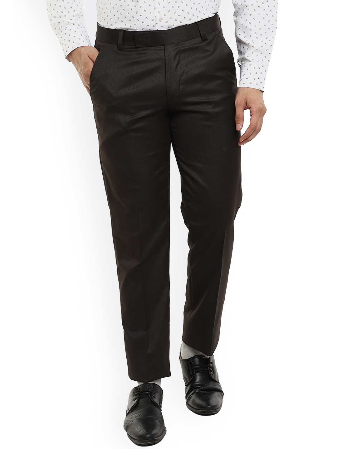 

V-Mart Men Brown Slim Fit Easy Wash Formal Trousers
