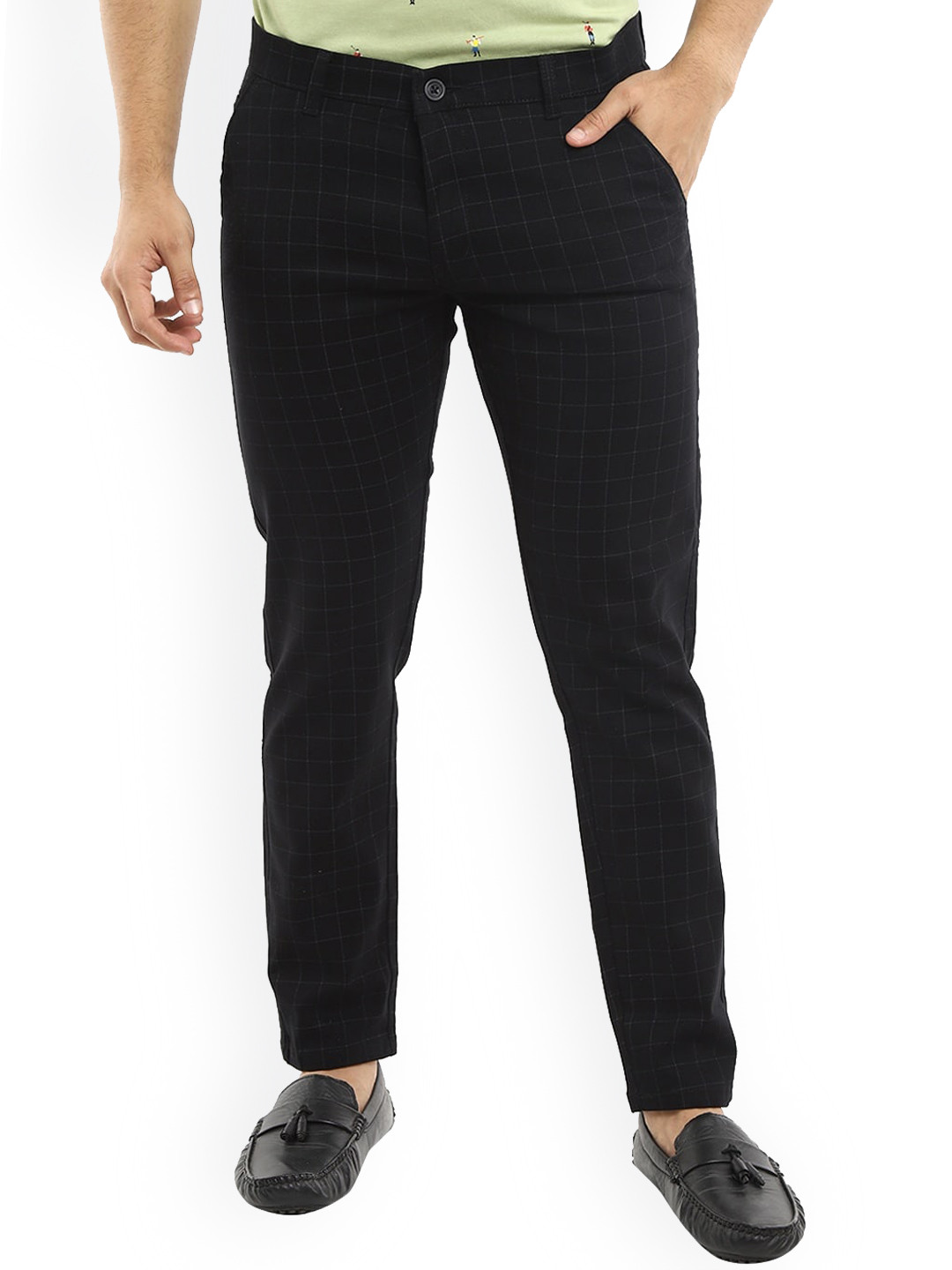 

V-Mart Men Black Easy Wash Cotton Trousers