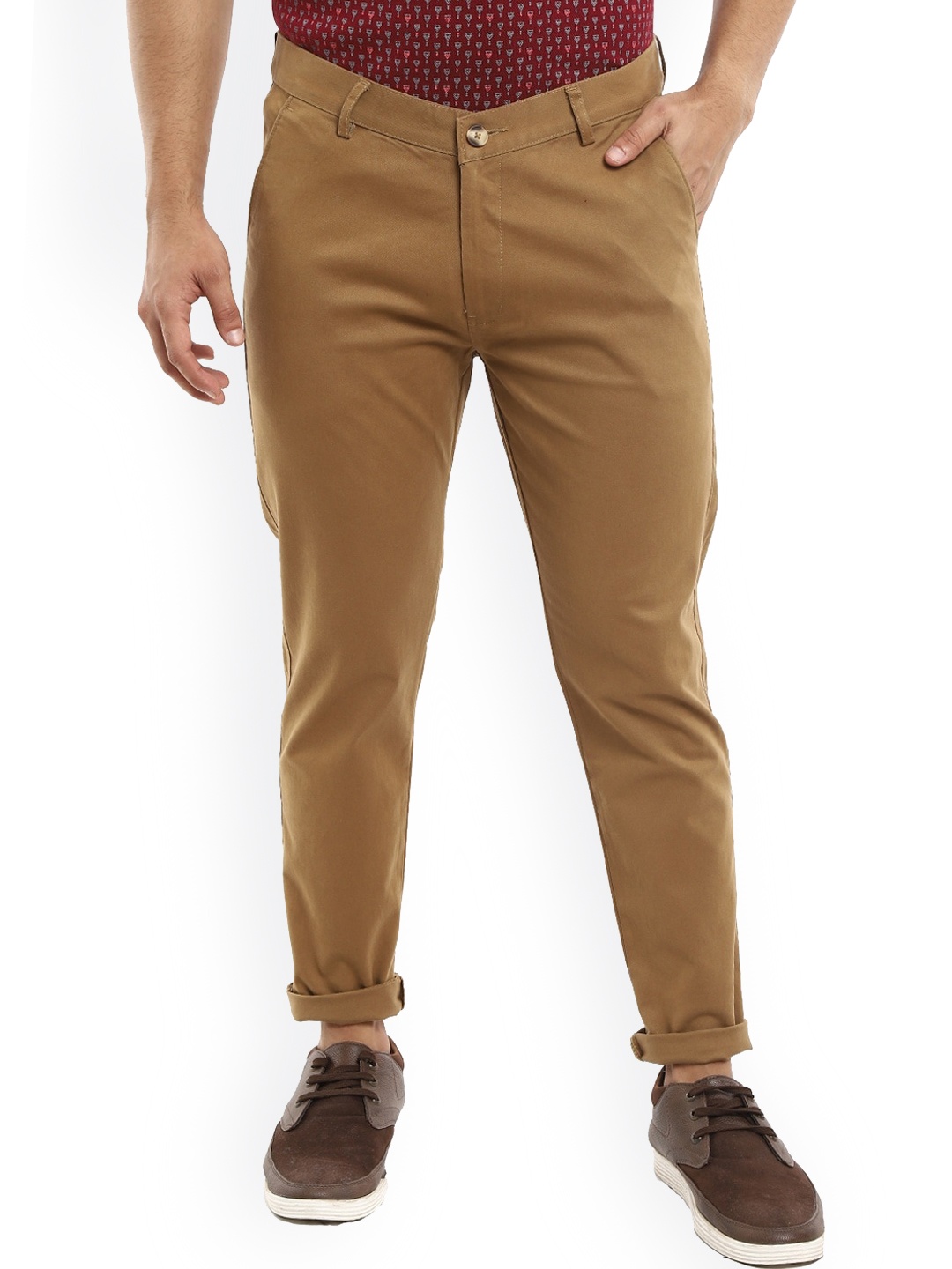 

V-Mart Men Khaki Easy Wash Cotton Chinos Trousers