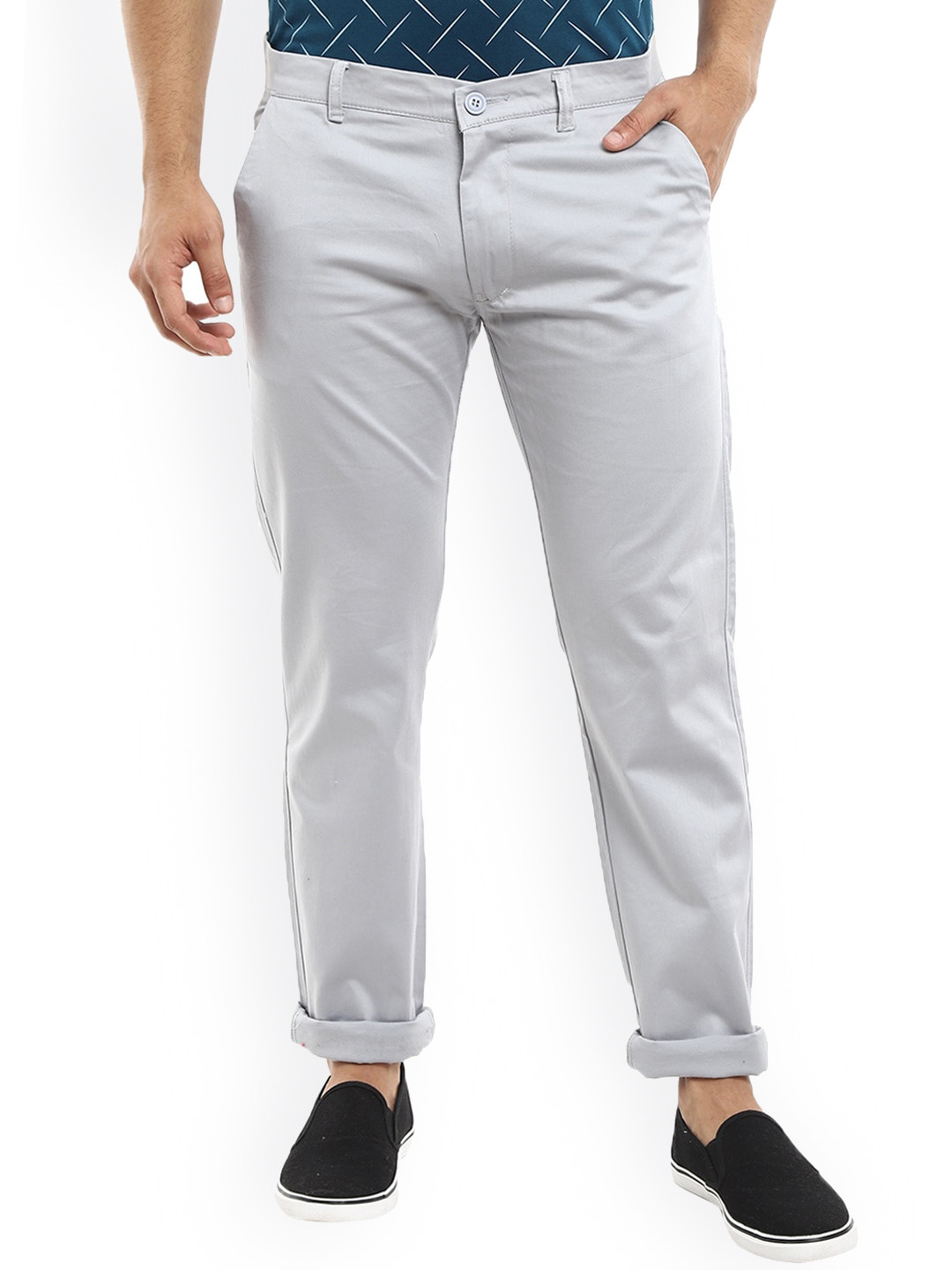 

V-Mart Men Grey Slim Fit Easy Wash Trousers