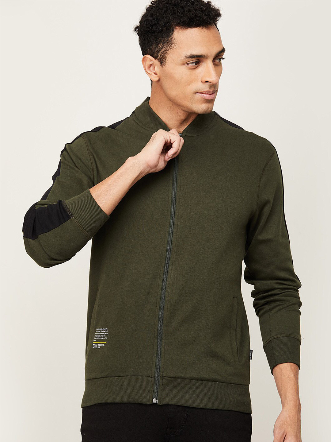 

Fame Forever by Lifestyle Men Olive Green Cotton Sweatshirt