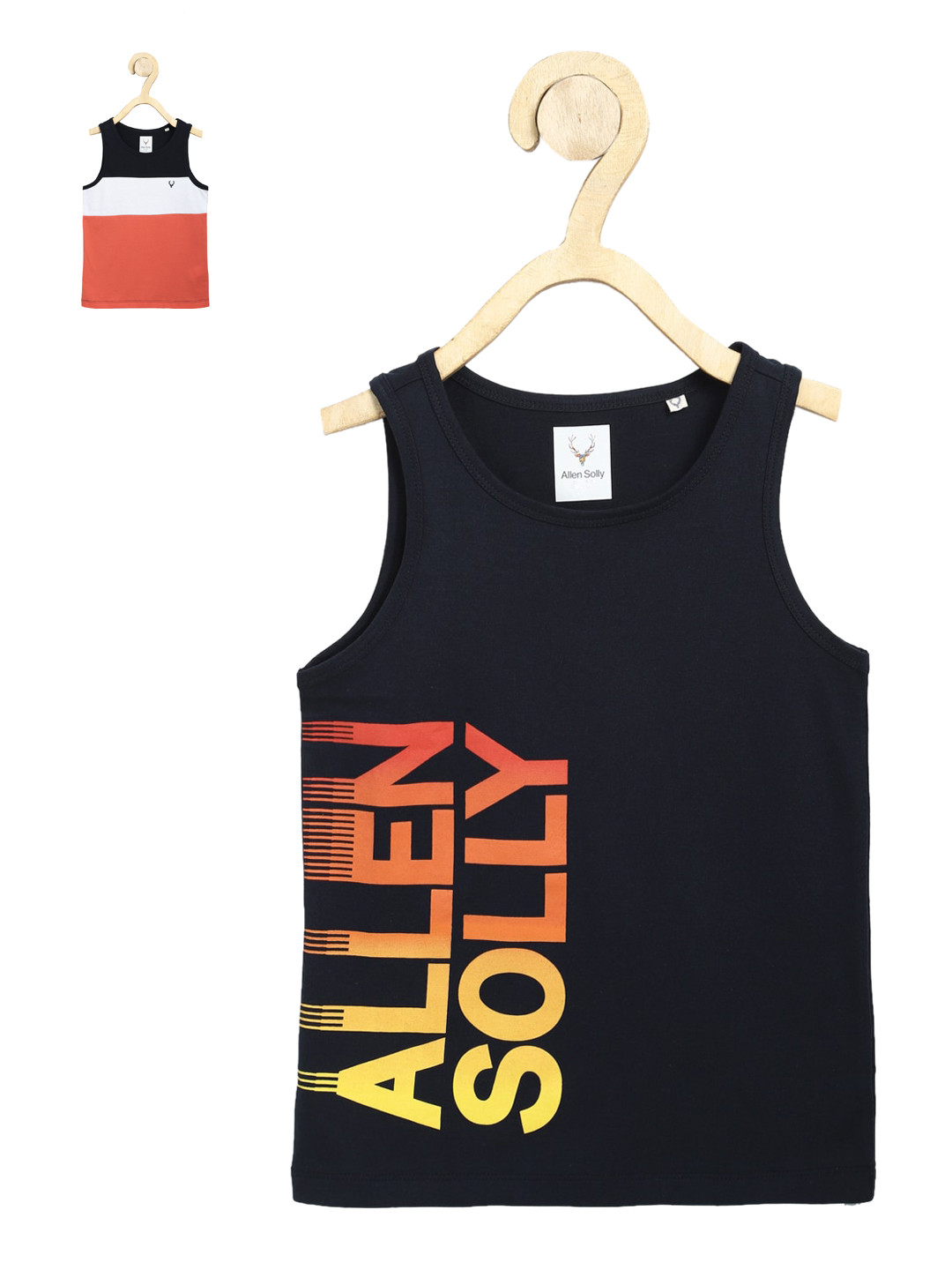 

Allen Solly Junior Boys Pack Of 2 Pure Cotton Innerwear Vests, Navy blue