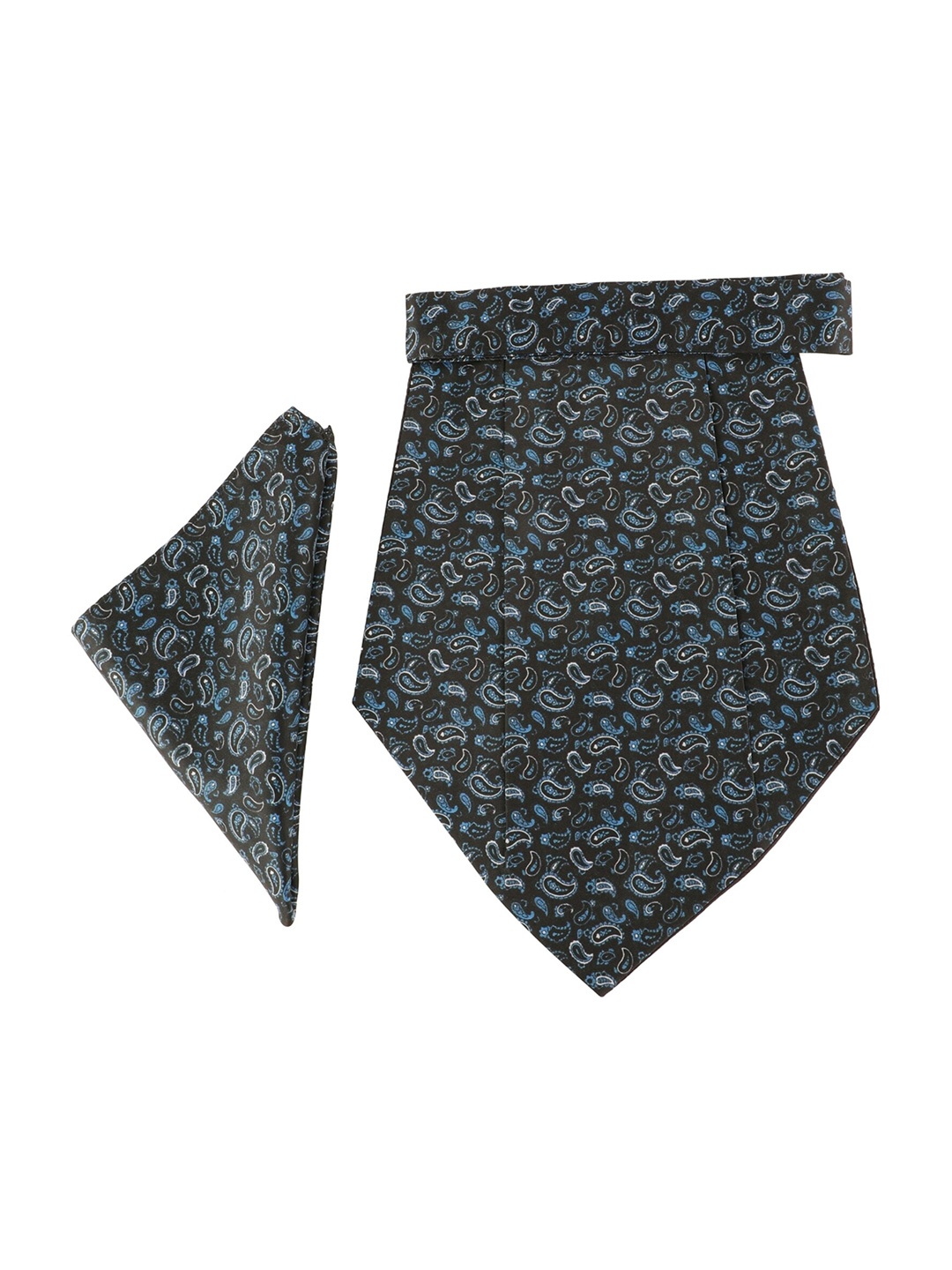 

Alvaro Castagnino Blue & Black Printed Microfiber Cravat With Pocket Square