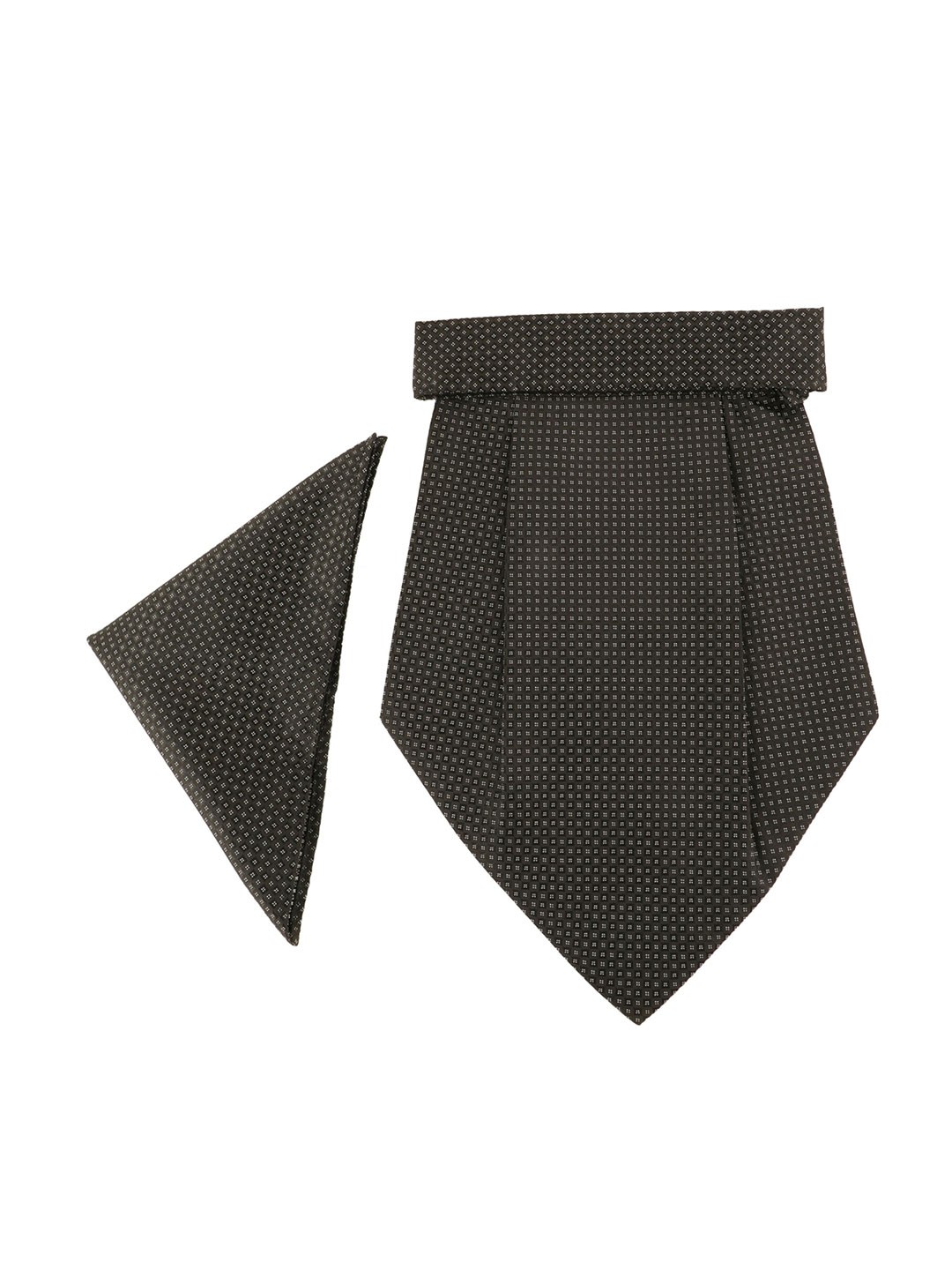 

Alvaro Castagnino Black & Grey Printed Cravet with Pocket Square