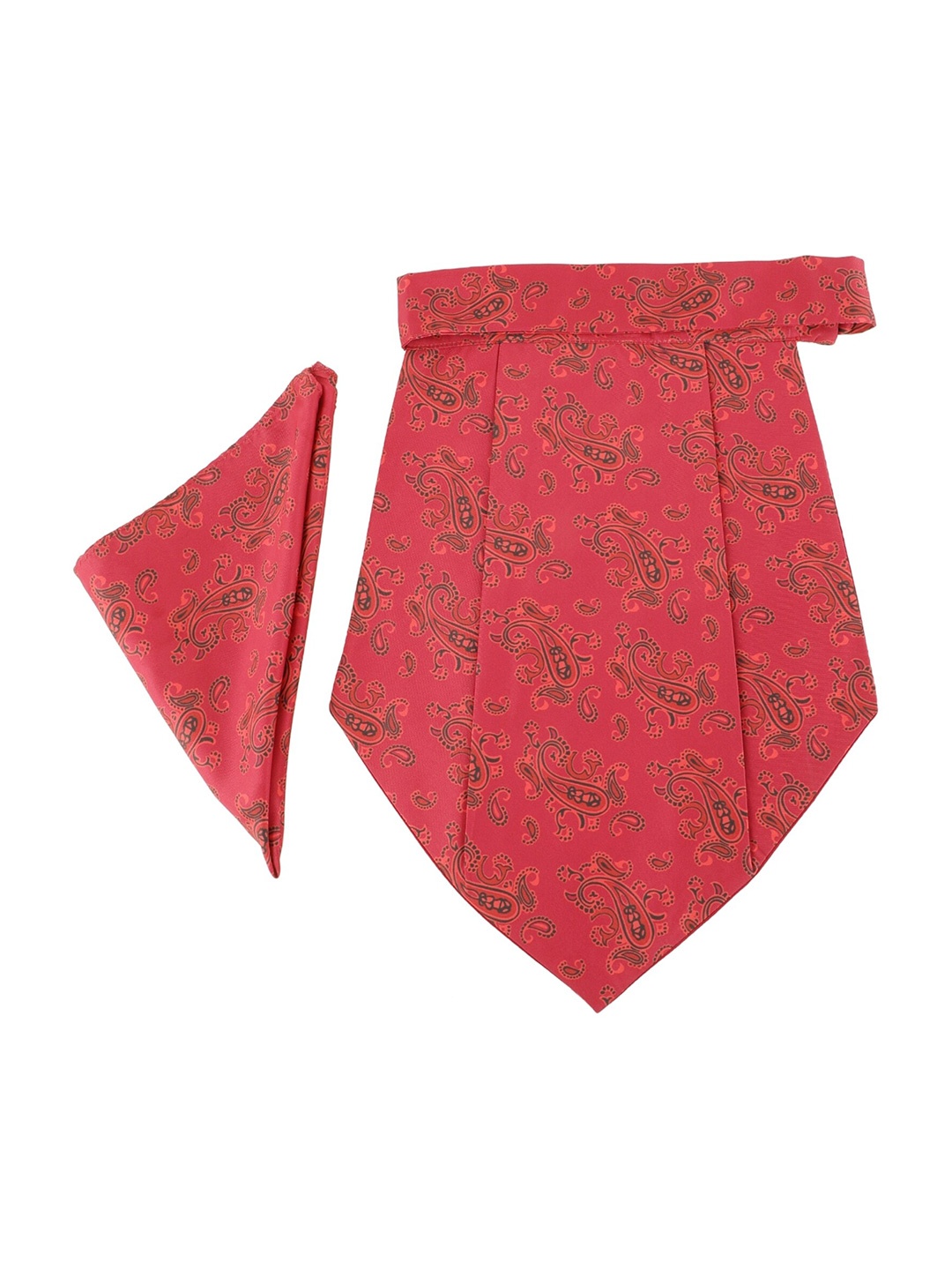 

Alvaro Castagnino Men Red & Black Printed Cravat With Pocket Square