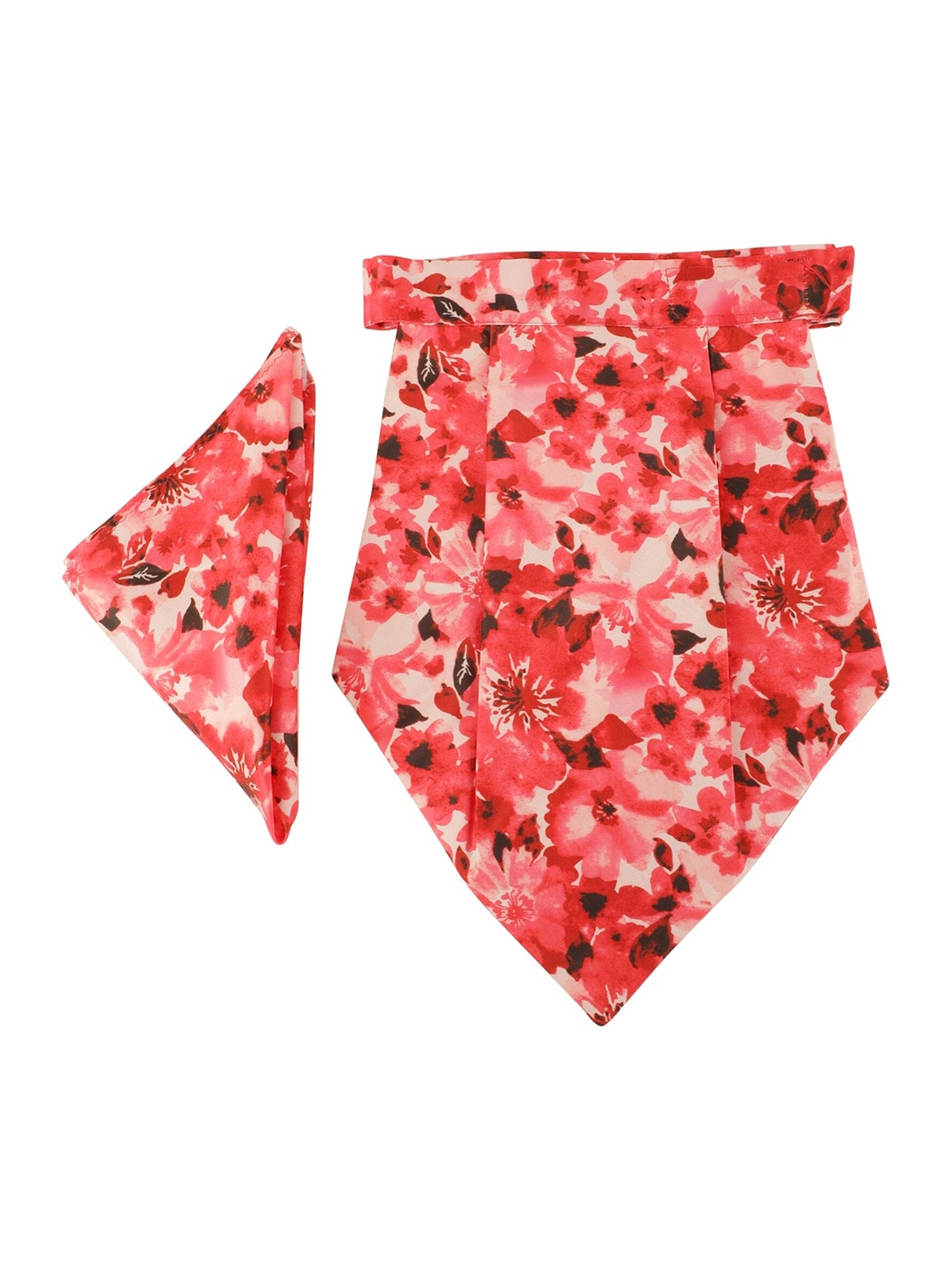 

Alvaro Castagnino Men Red & Beige Printed Cravat With Pocket Square