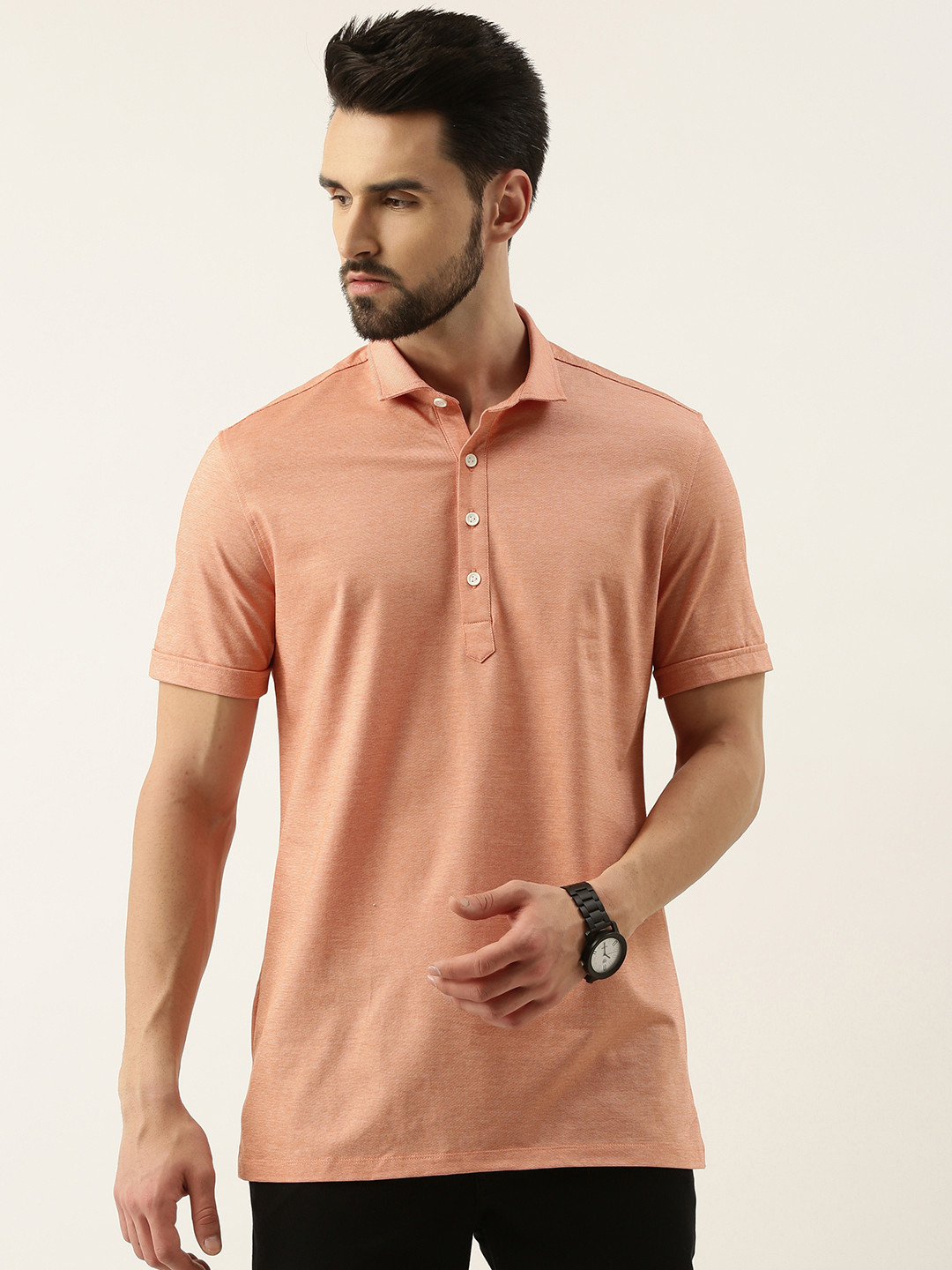 

Peter England Men Orange Slim Fit Formal Shirt