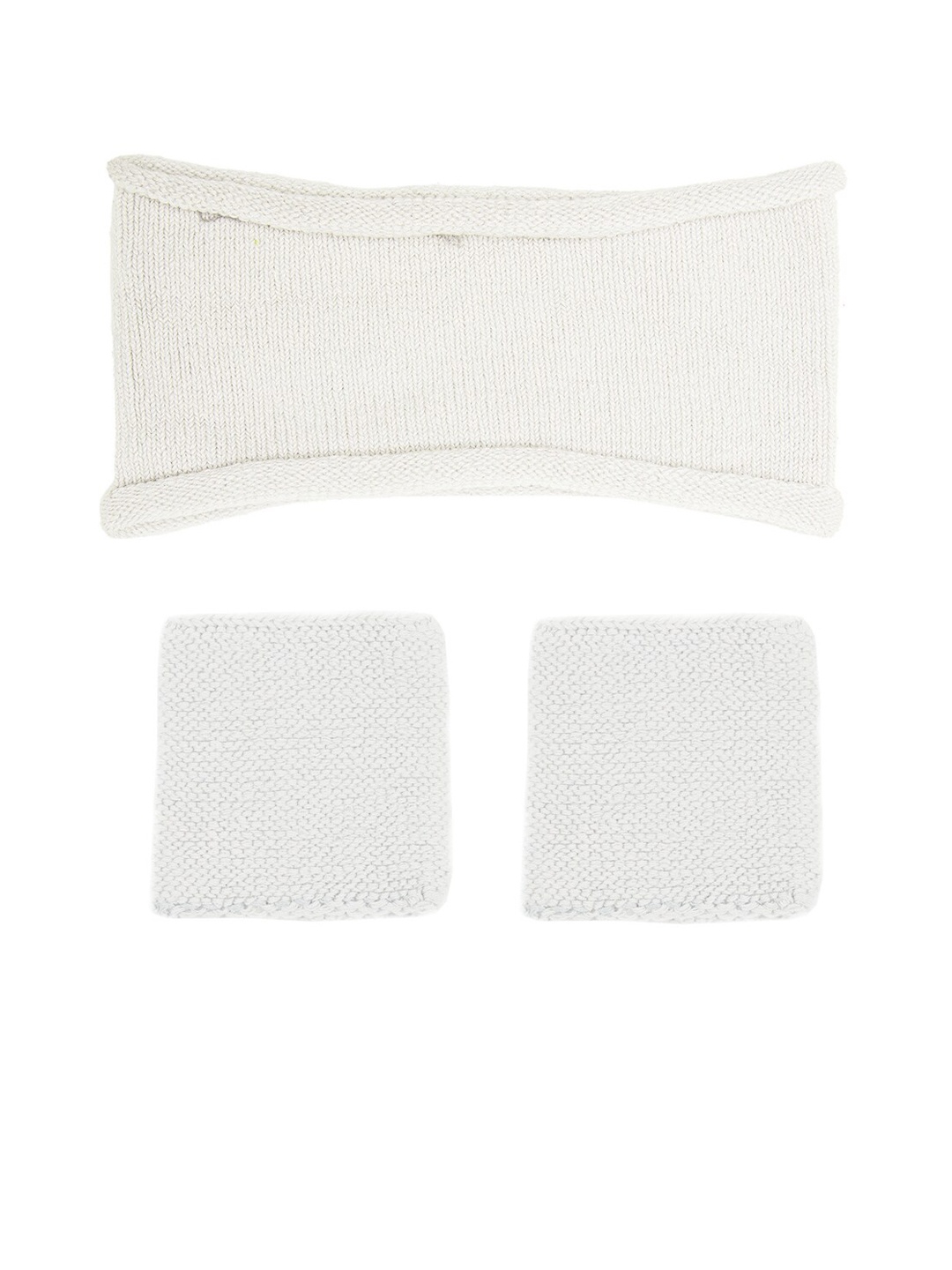 

Bharatasya Unisex Cream-Coloured Cotton Headband With Wrist Bands