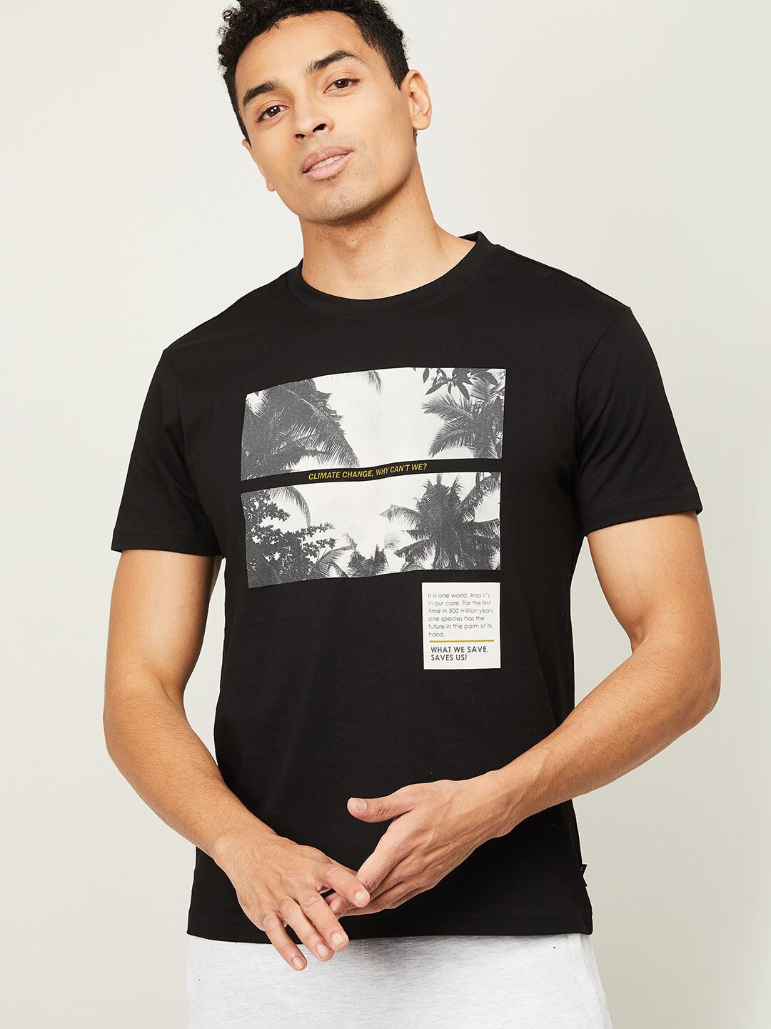 

Fame Forever by Lifestyle Men Black Printed Cotton T-shirt