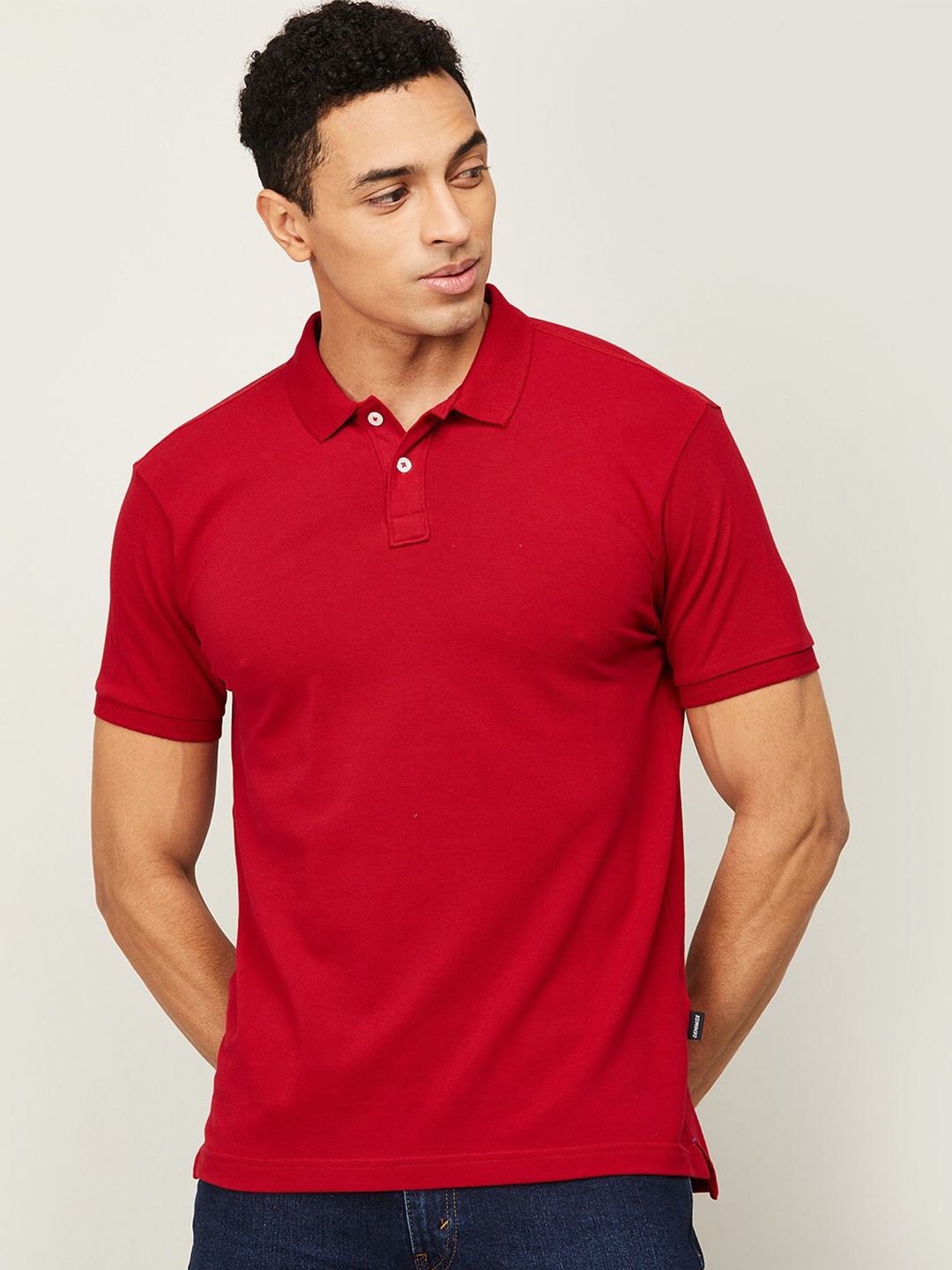 

Fame Forever by Lifestyle Men Red Polo Collar Cotton T-shirt