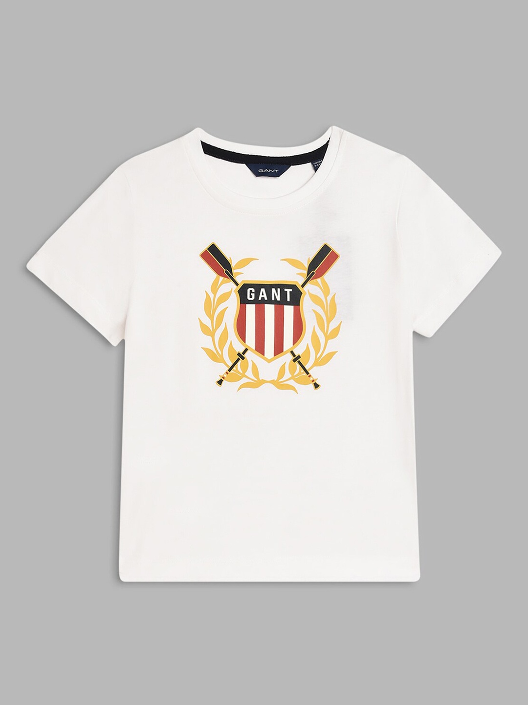 

GANT Boys White Printed Organic Cotton T-shirt