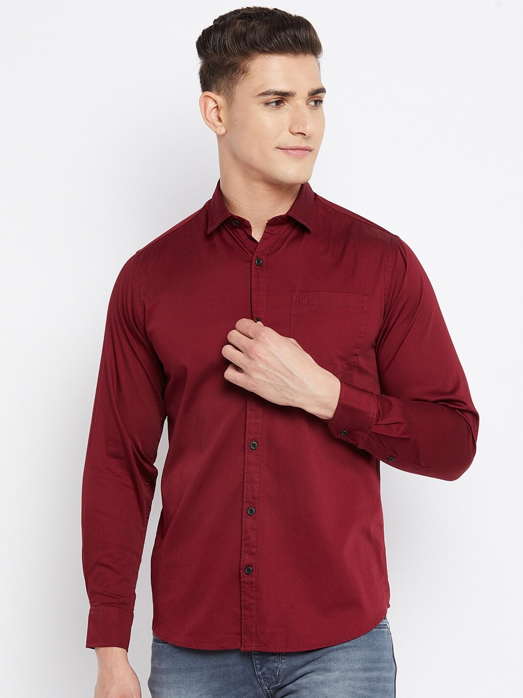 

Duke Men Maroon Slim Fit Casual Shirt