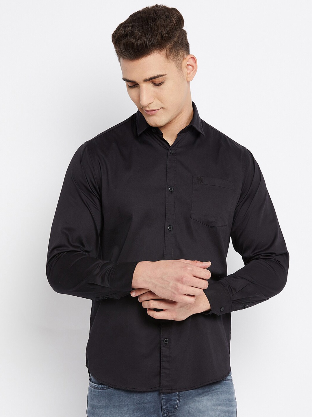

Duke Men Black Slim Fit Casual Shirt