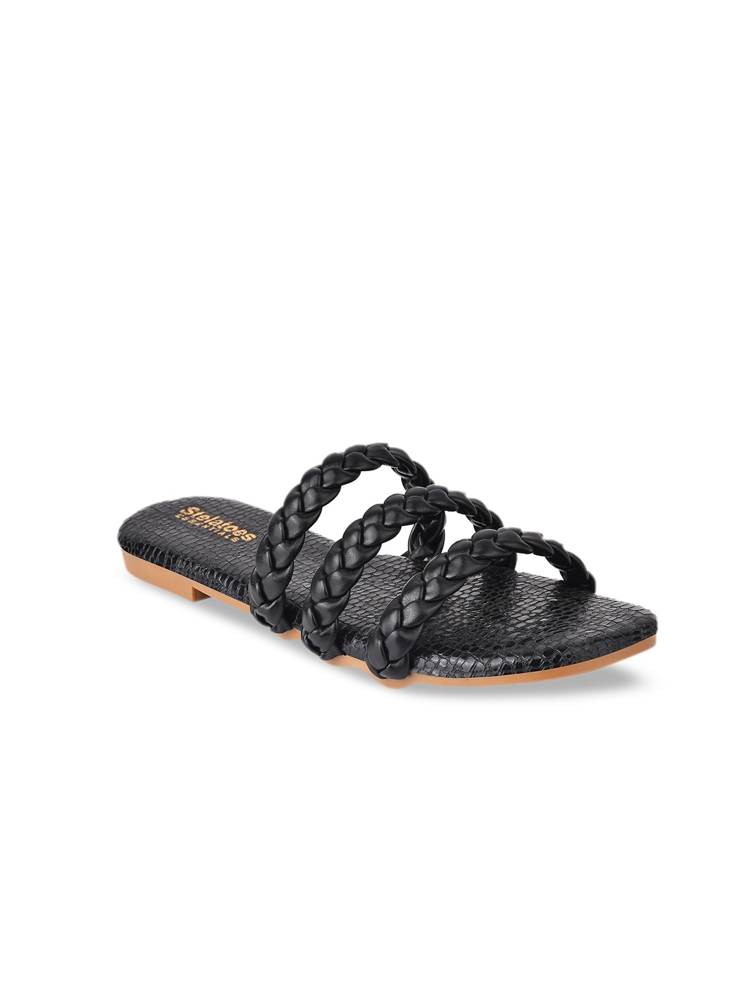 

Stelatoes Women Black Open Toe Flats