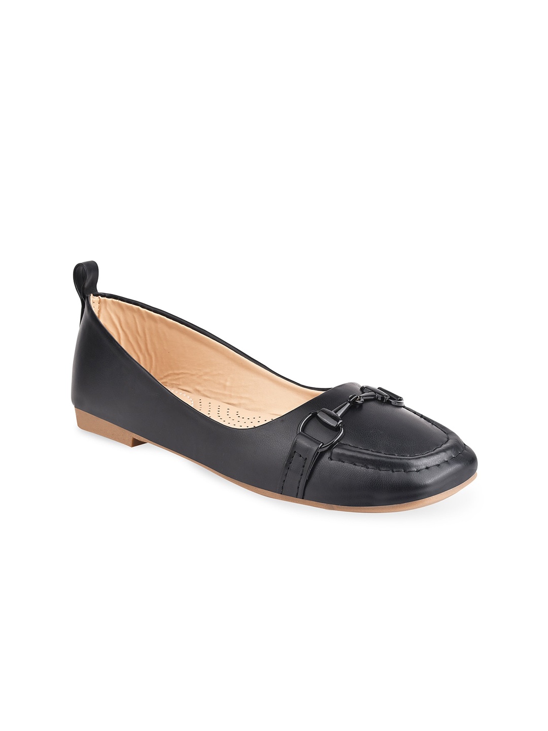 

Stelatoes Women Black Ballerinas with Buckles Flats