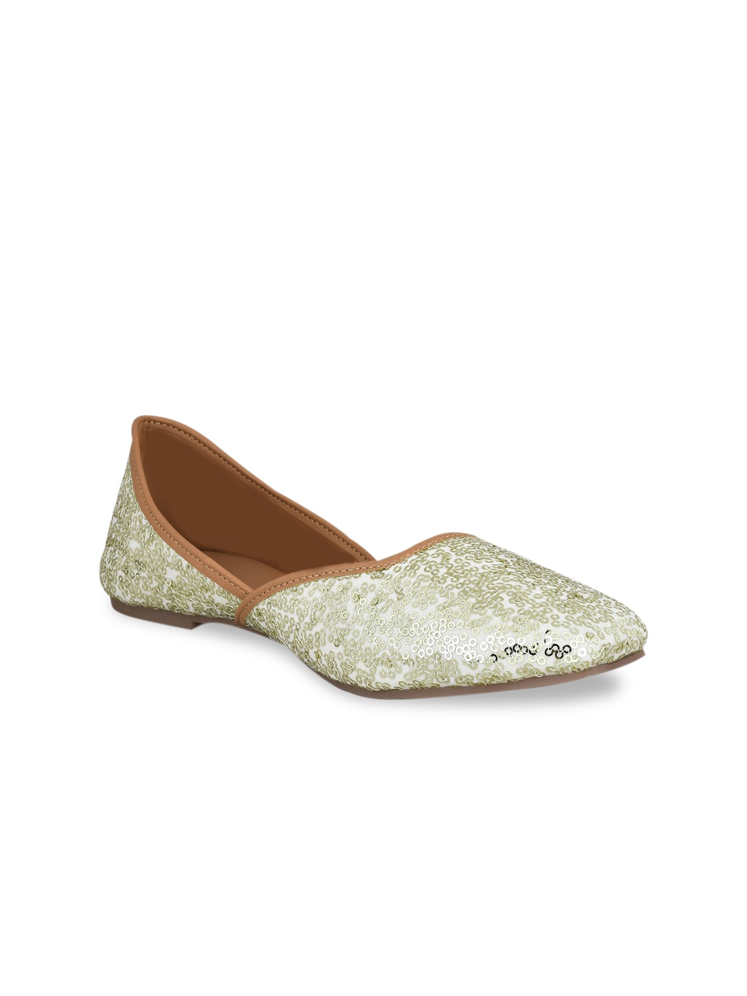 

Stelatoes Women Gold-Toned Ethnic Mojaris Flats