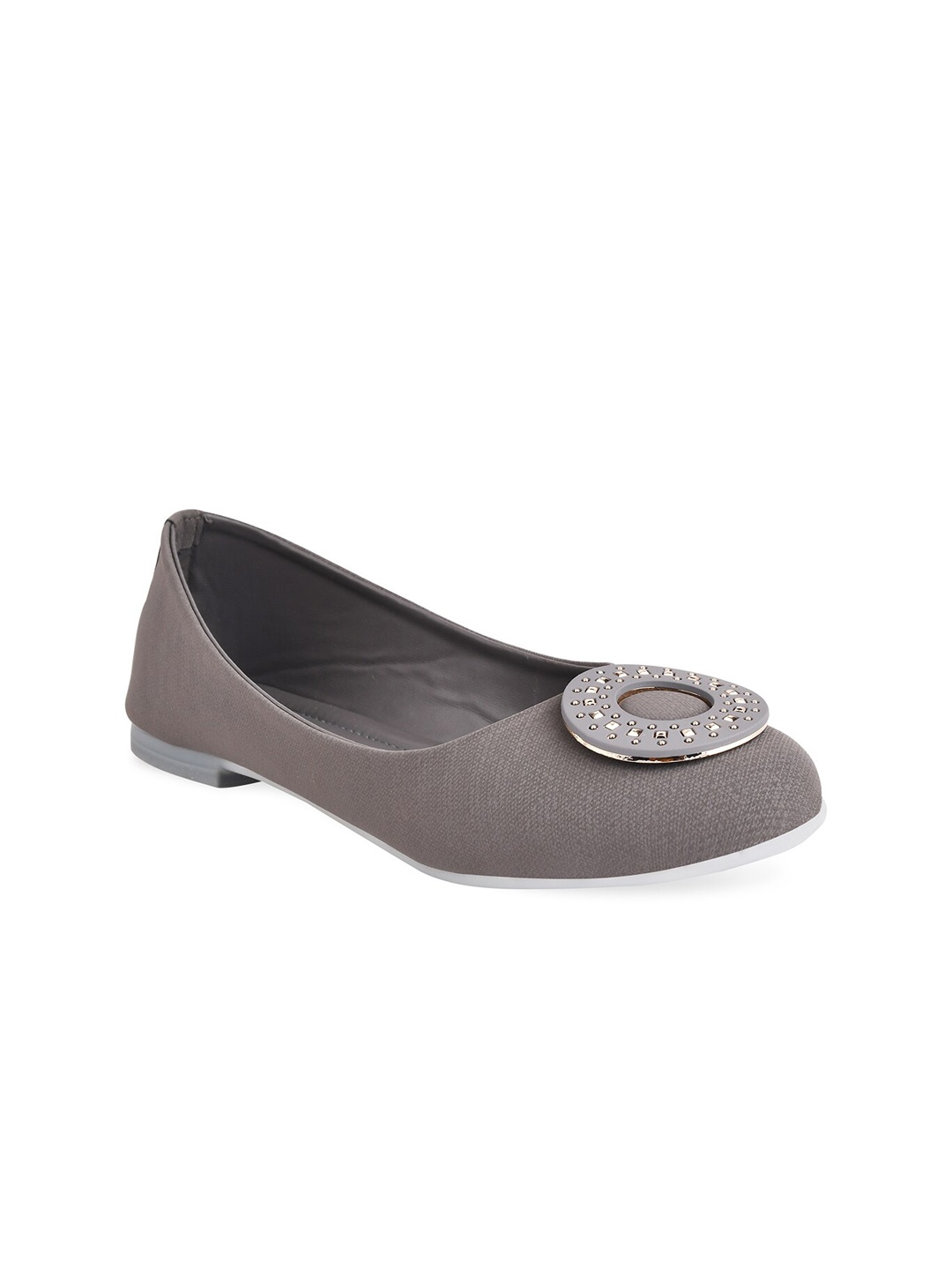 

Stelatoes Women Grey Embellished Ballerinas Flats