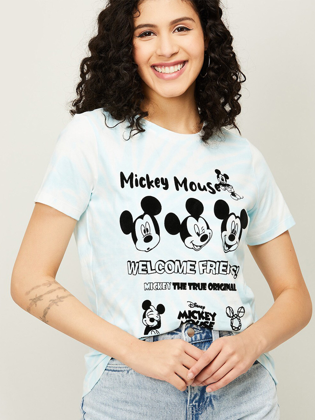 

Ginger by Lifestyle Women Blue Graphic Printed Cotton Top