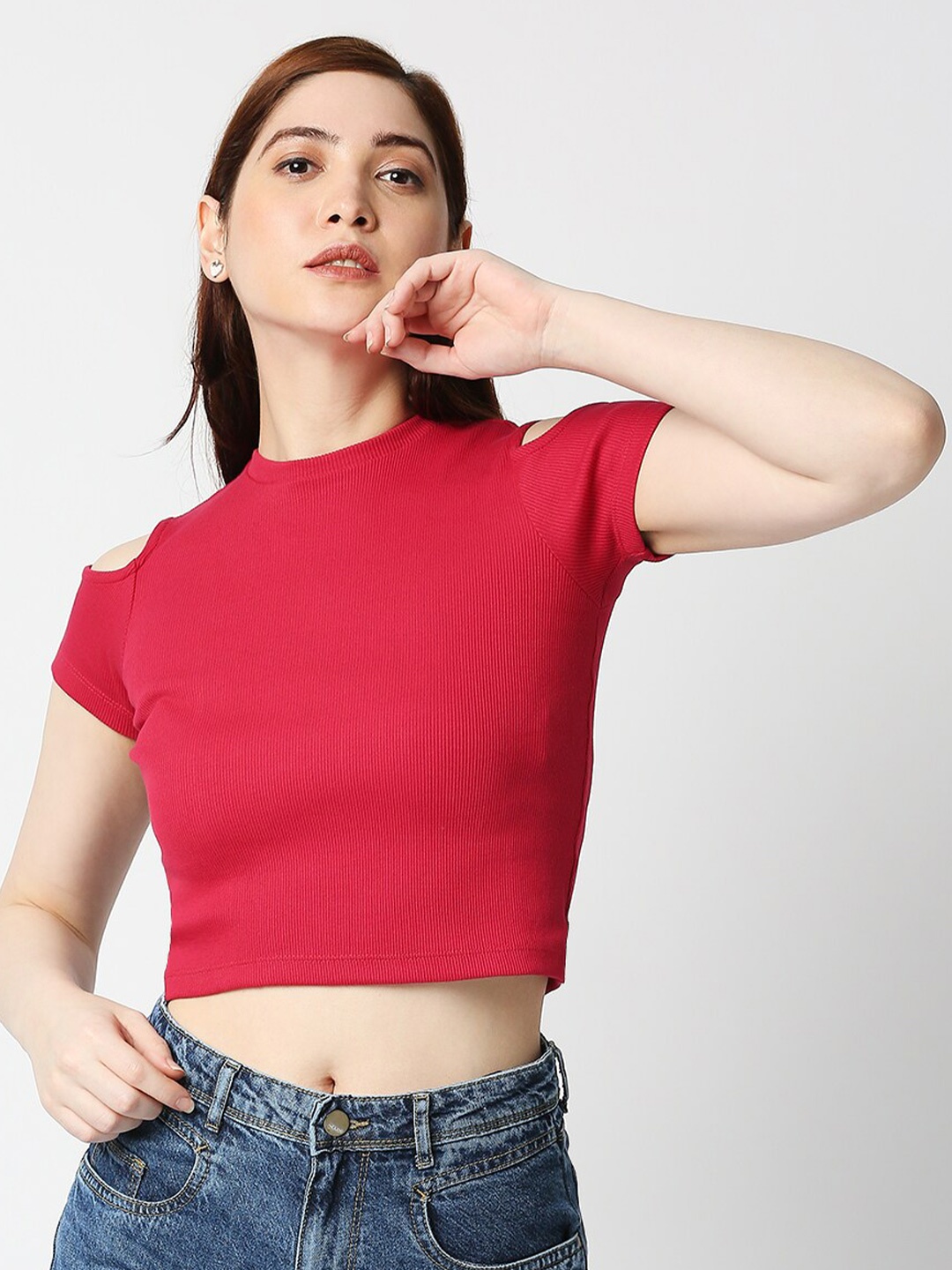 

Kraus Jeans Women Pink Slim Fit T-shirt