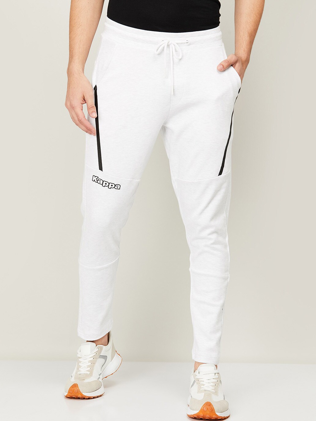

Kappa Men White Geometric Cotton Track Pants