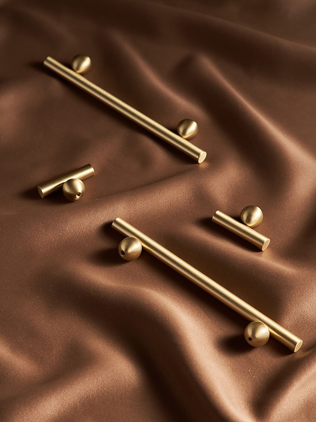 

MANTARA Gold-Toned Solid Brushed Brass Knobs
