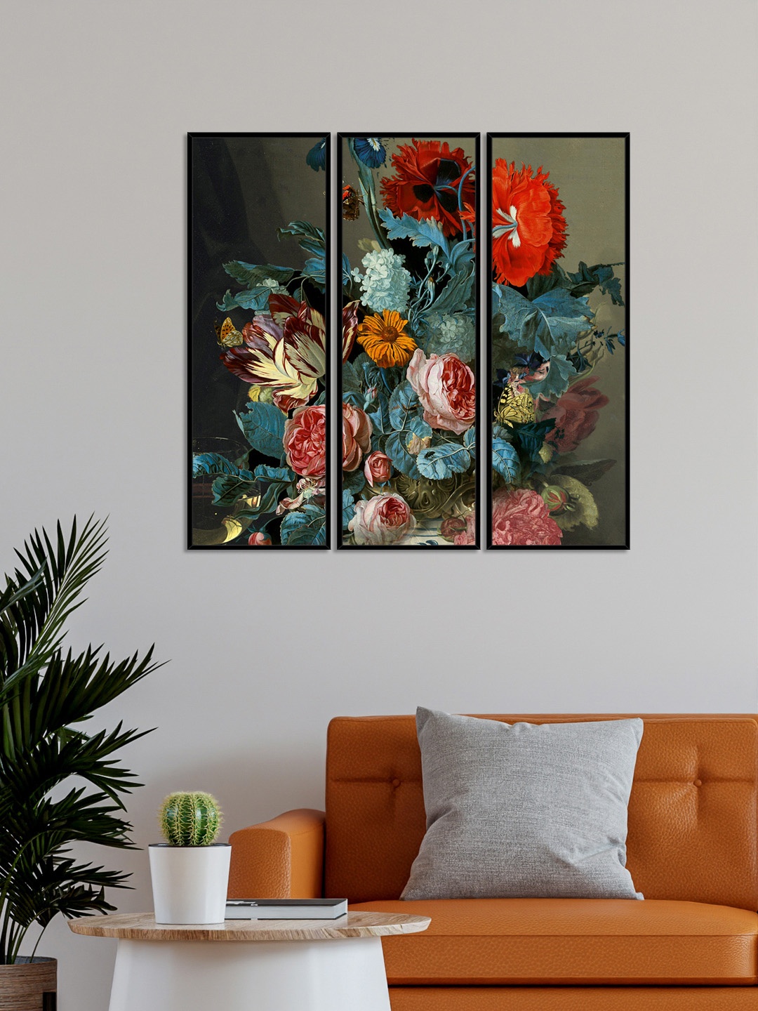 

999Store Set Of 3 Floral and Botanical Wall Art, Bronze