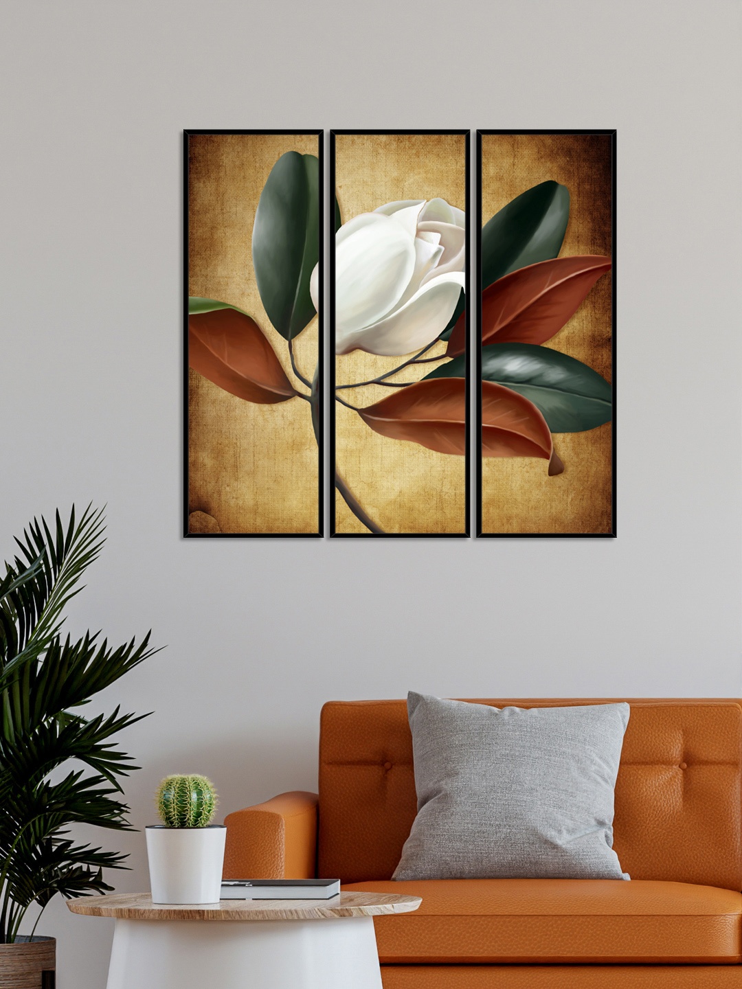

999Store Set Of 3 Framed Wall Art Paintings, Brown