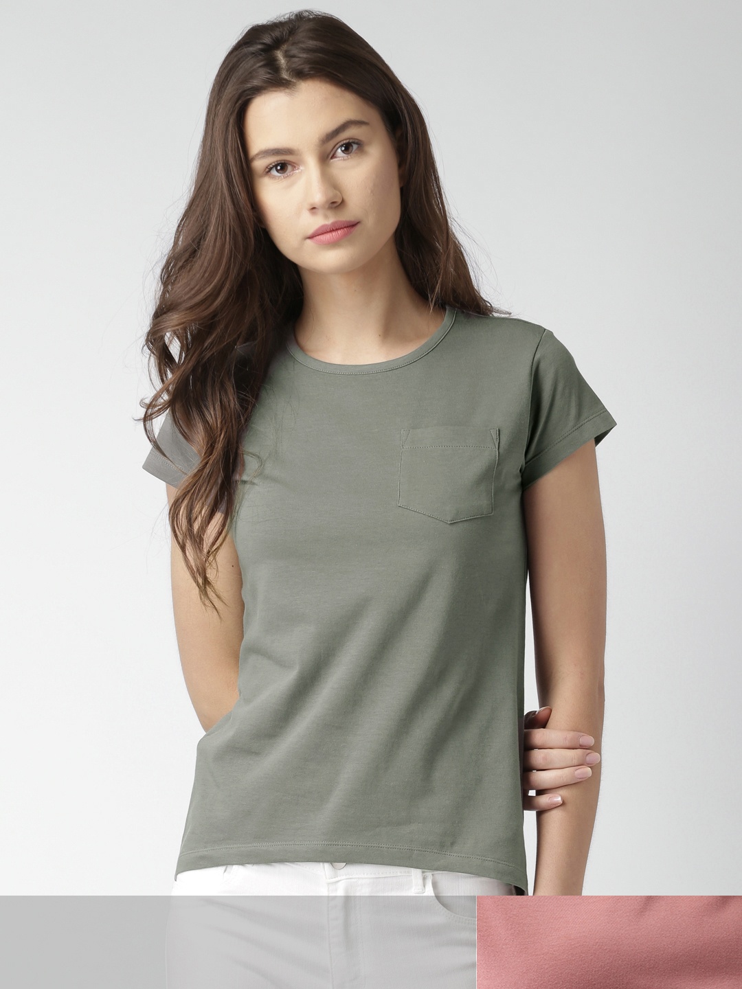 

Mast & Harbour Women Pack of 2 Printed Tshirts, Olive