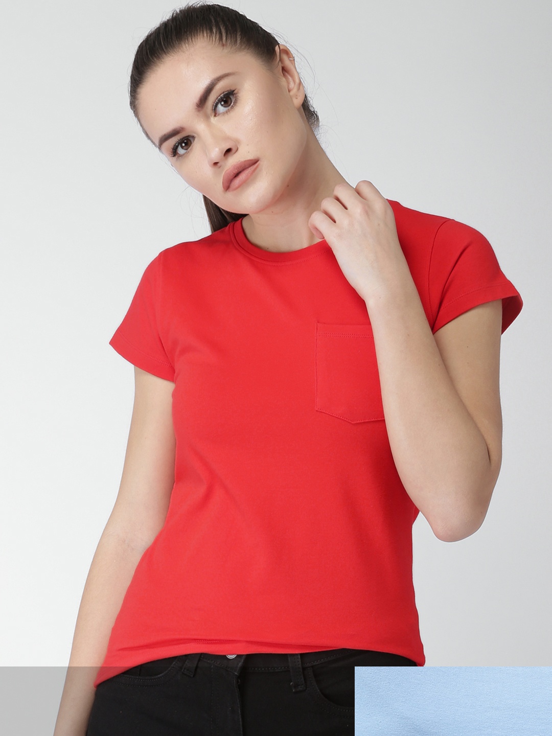 

Mast & Harbour Women Pack of 2 Tshirts, Red