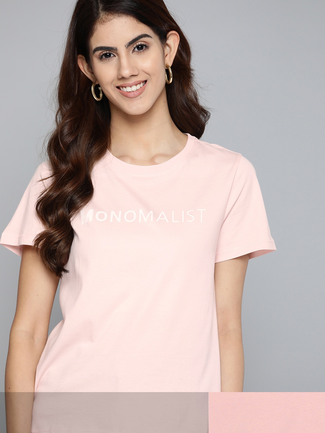 

Mast & Harbour Women Pack of 2 Printed Pure Cotton Tshirts, Pink