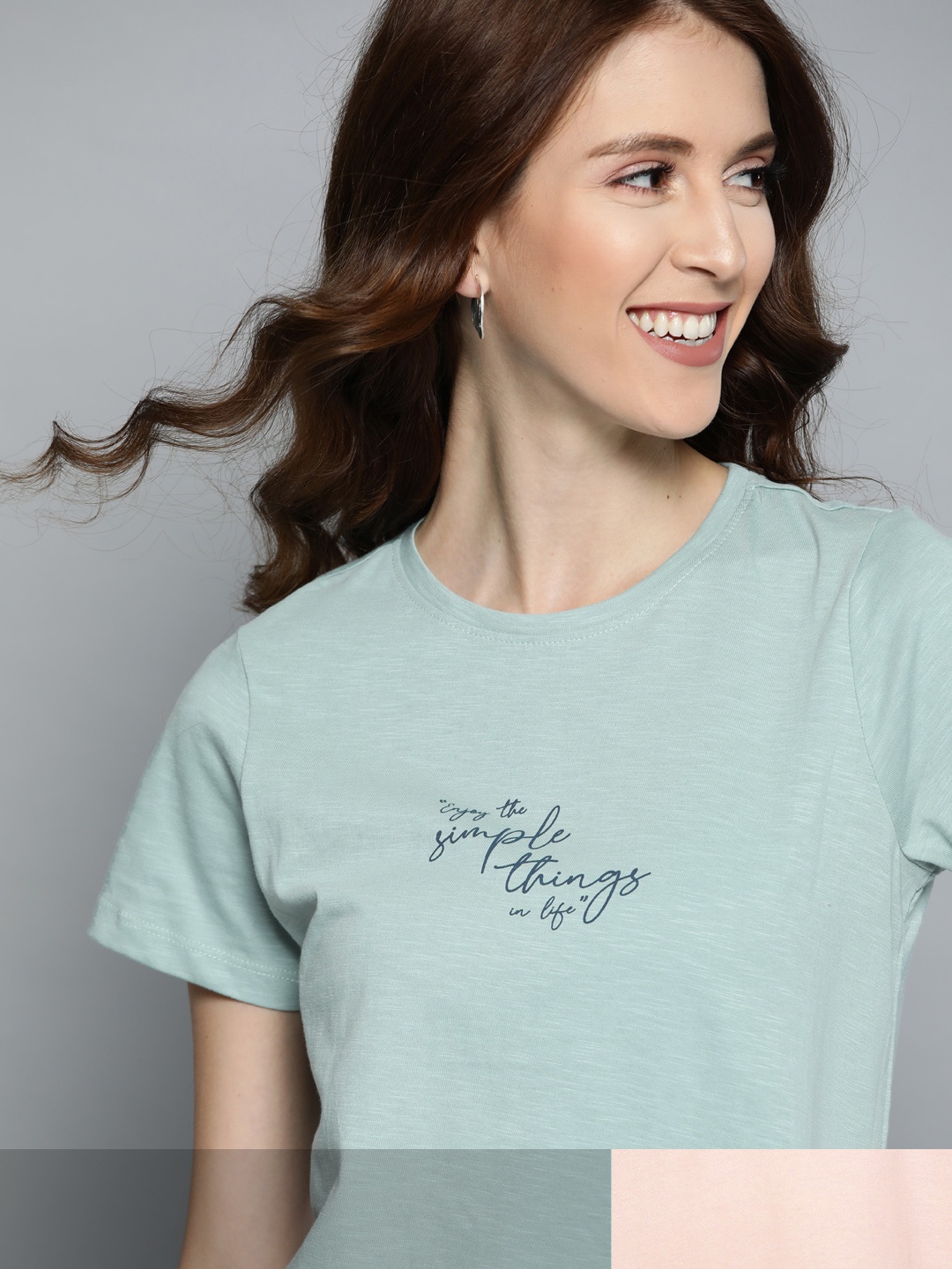 

Mast & Harbour Women Pack of 2 Printed Pure Cotton Tshirts, Sea green