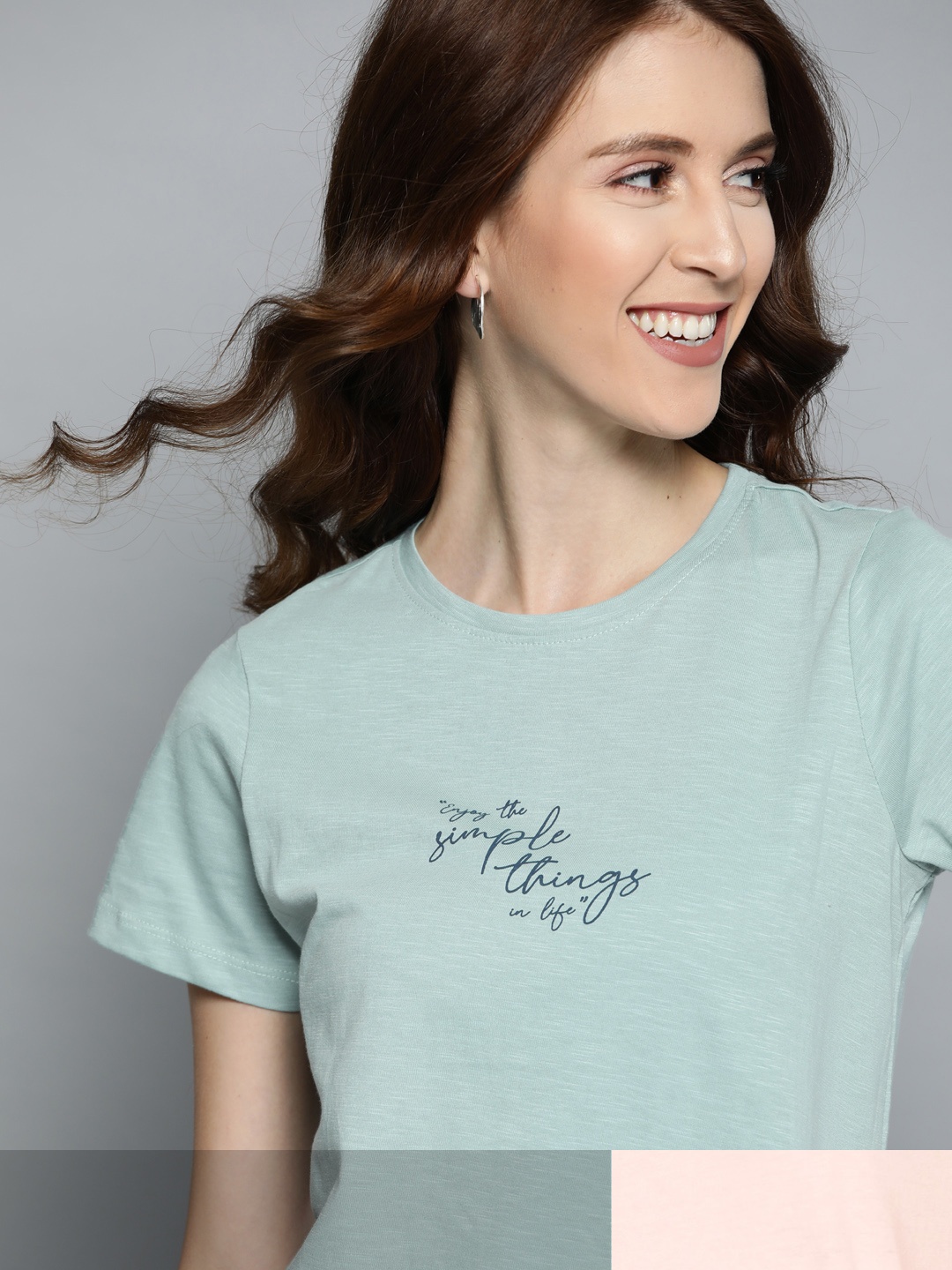 

Mast & Harbour Women Pack of 2 Pure Cotton Tshirts, Sea green
