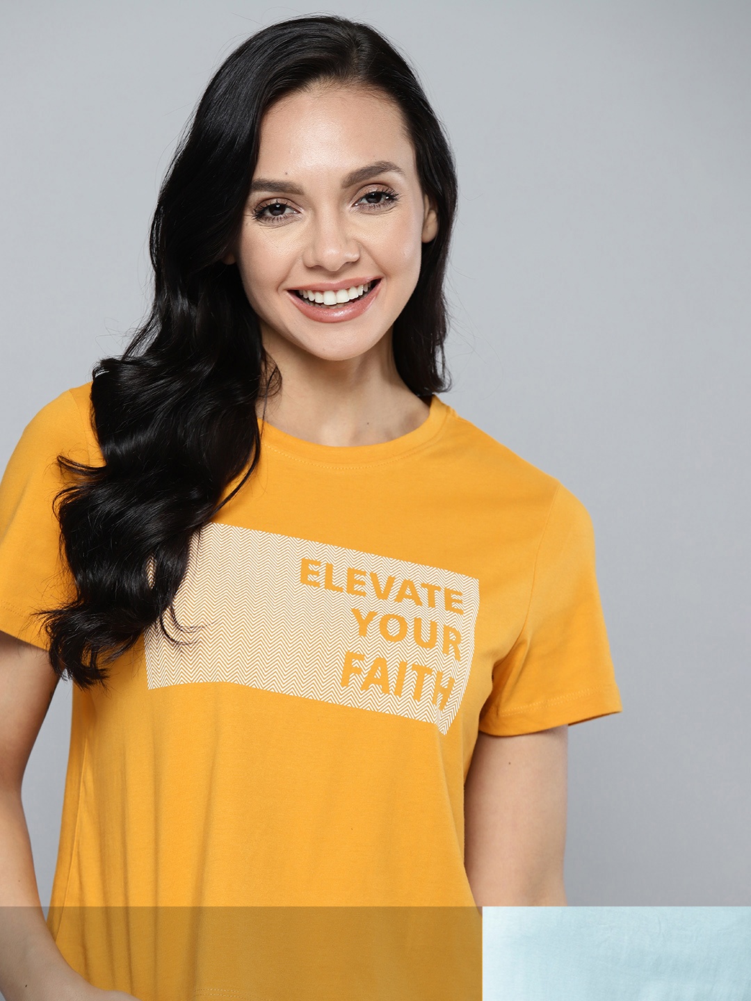 

Mast & Harbour Women Pack of 2 Pure Cotton Tshirts, Yellow
