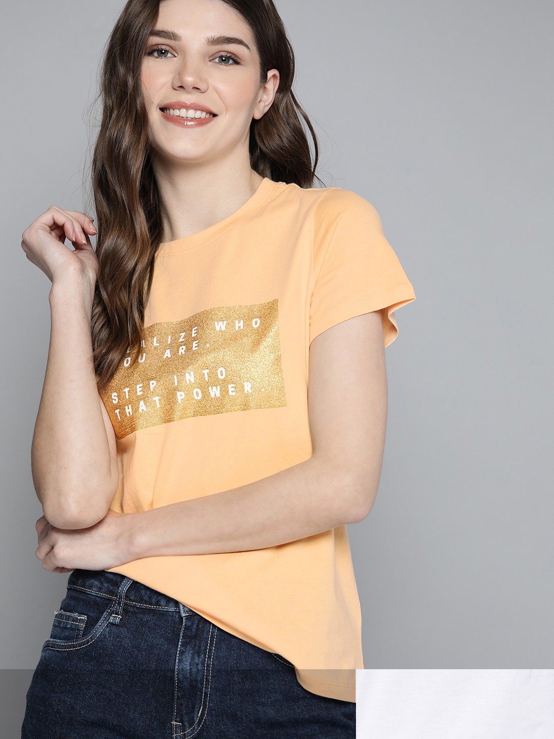 

Mast & Harbour Women Pack Of 2 Printed Pure Cotton T-shirt, Coral