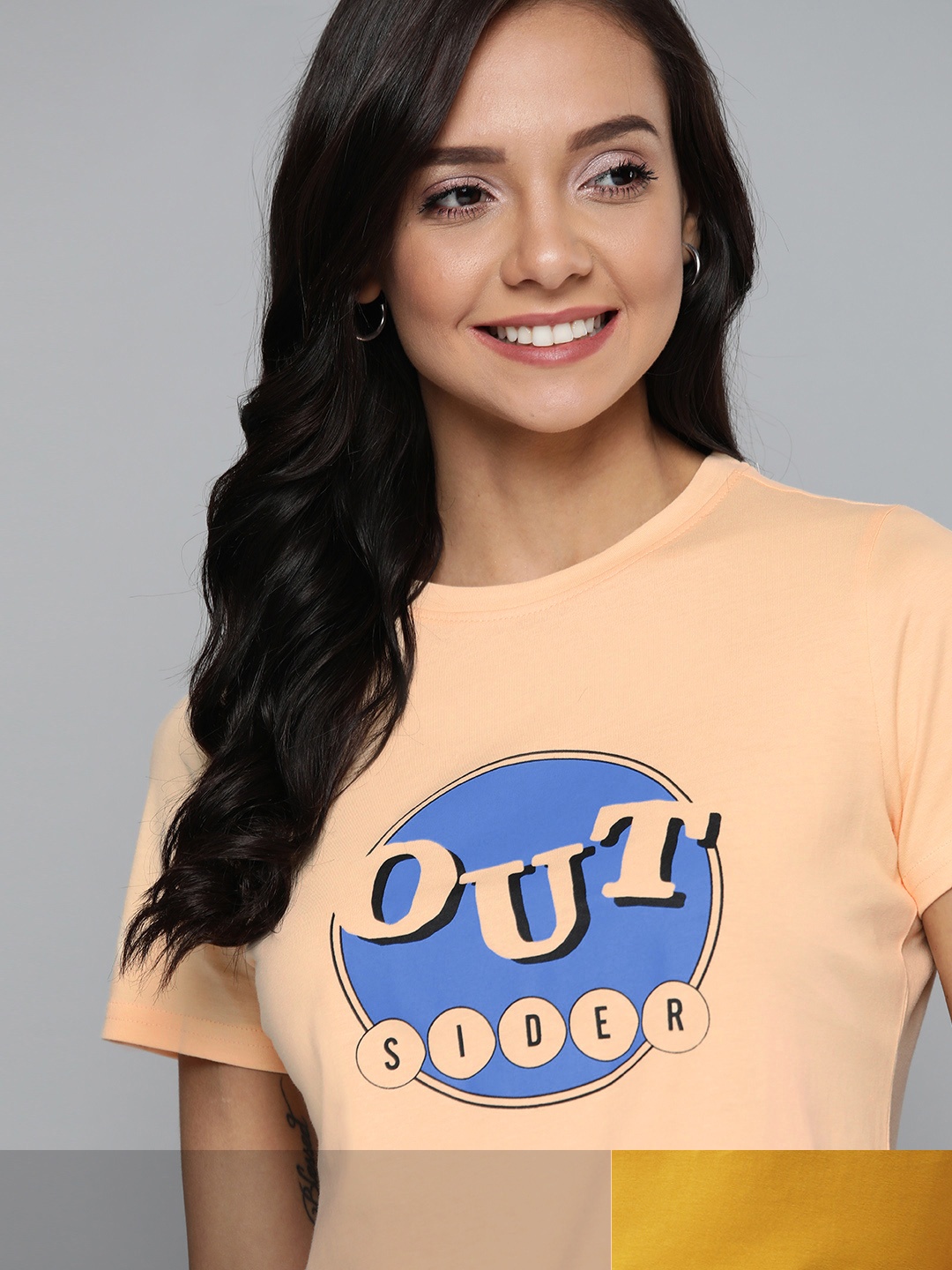 

Mast & Harbour Women Pink Typography 2 Printed T-shirt
