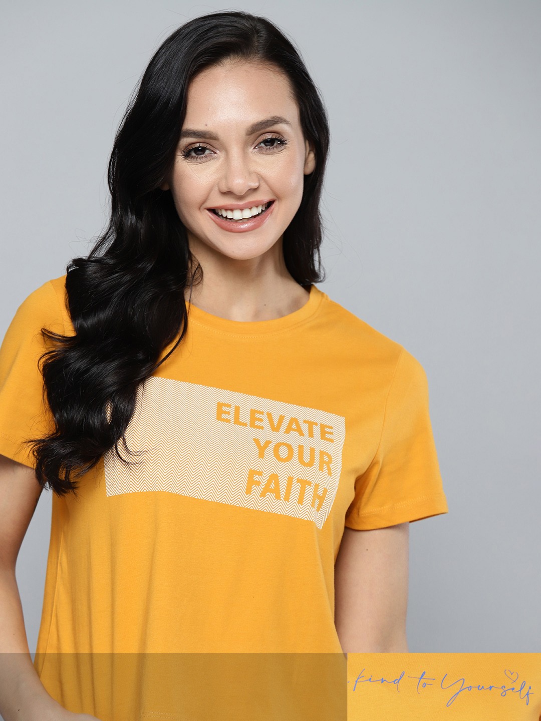 

Mast & Harbour Women Typography Pack of 2 Printed T-shirt, Mustard
