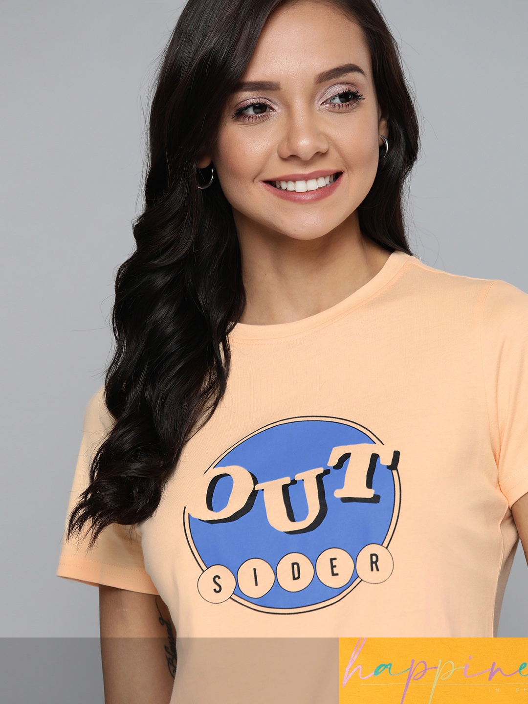 

Mast & Harbour Women Pink Typography Printed T-shirt
