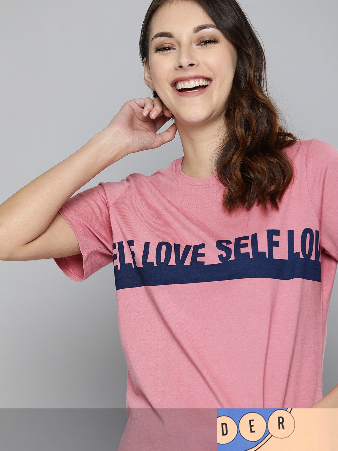 

Mast & Harbour Women Pack of 2 Cotton Typography Printed T-shirt, Pink