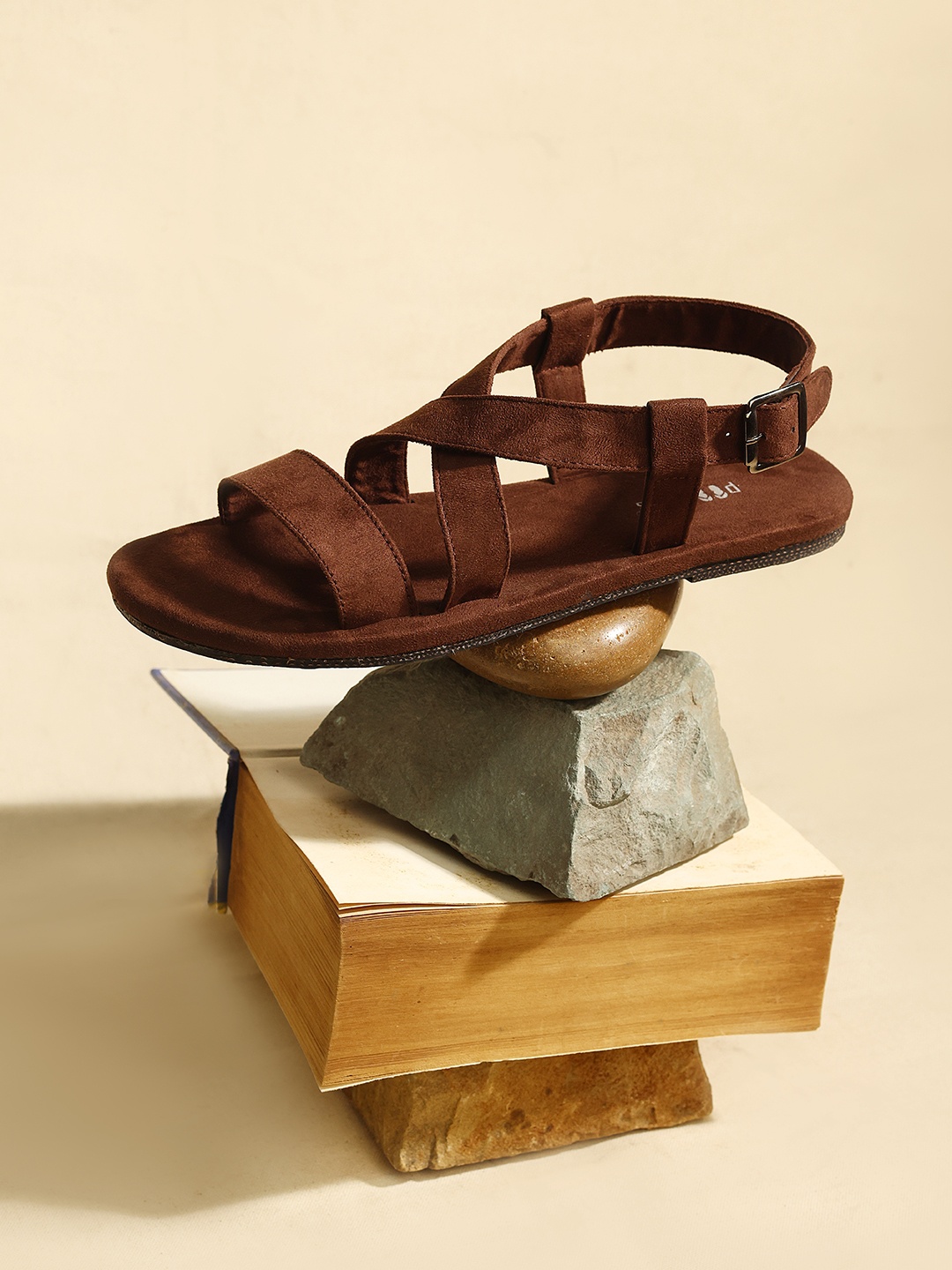 

Paaduks Men Suede Comfort Cushioned Sustainable Sandals, Brown