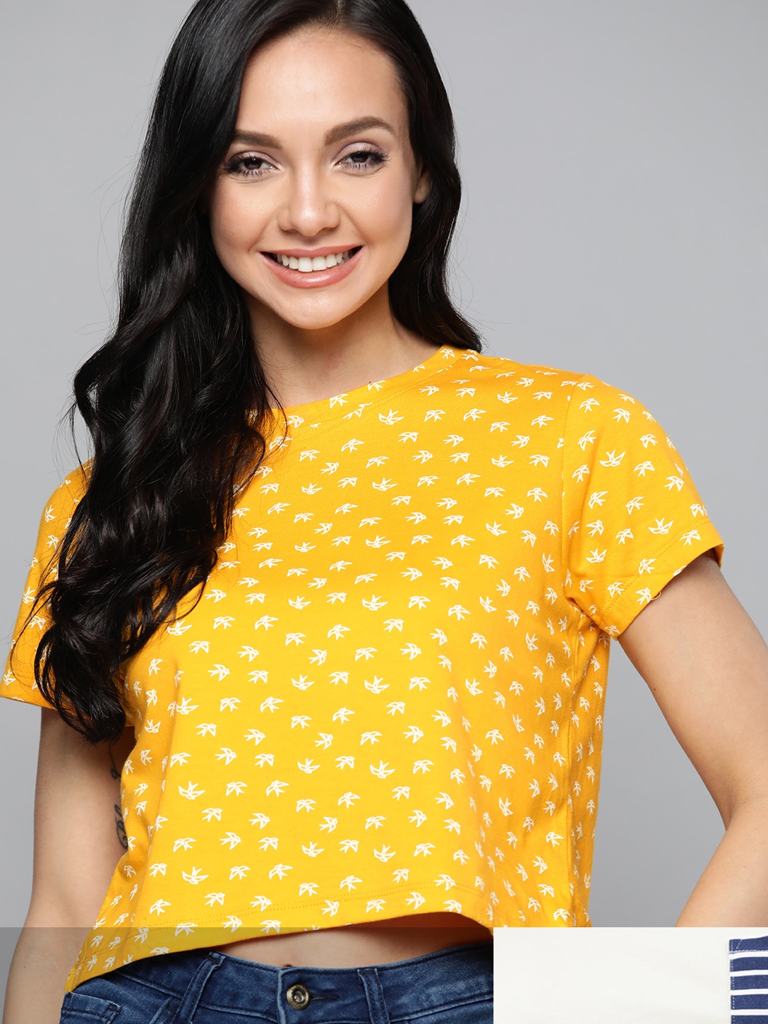 

Mast & Harbour Women Pack of 2 Cotton T-shirts, Yellow