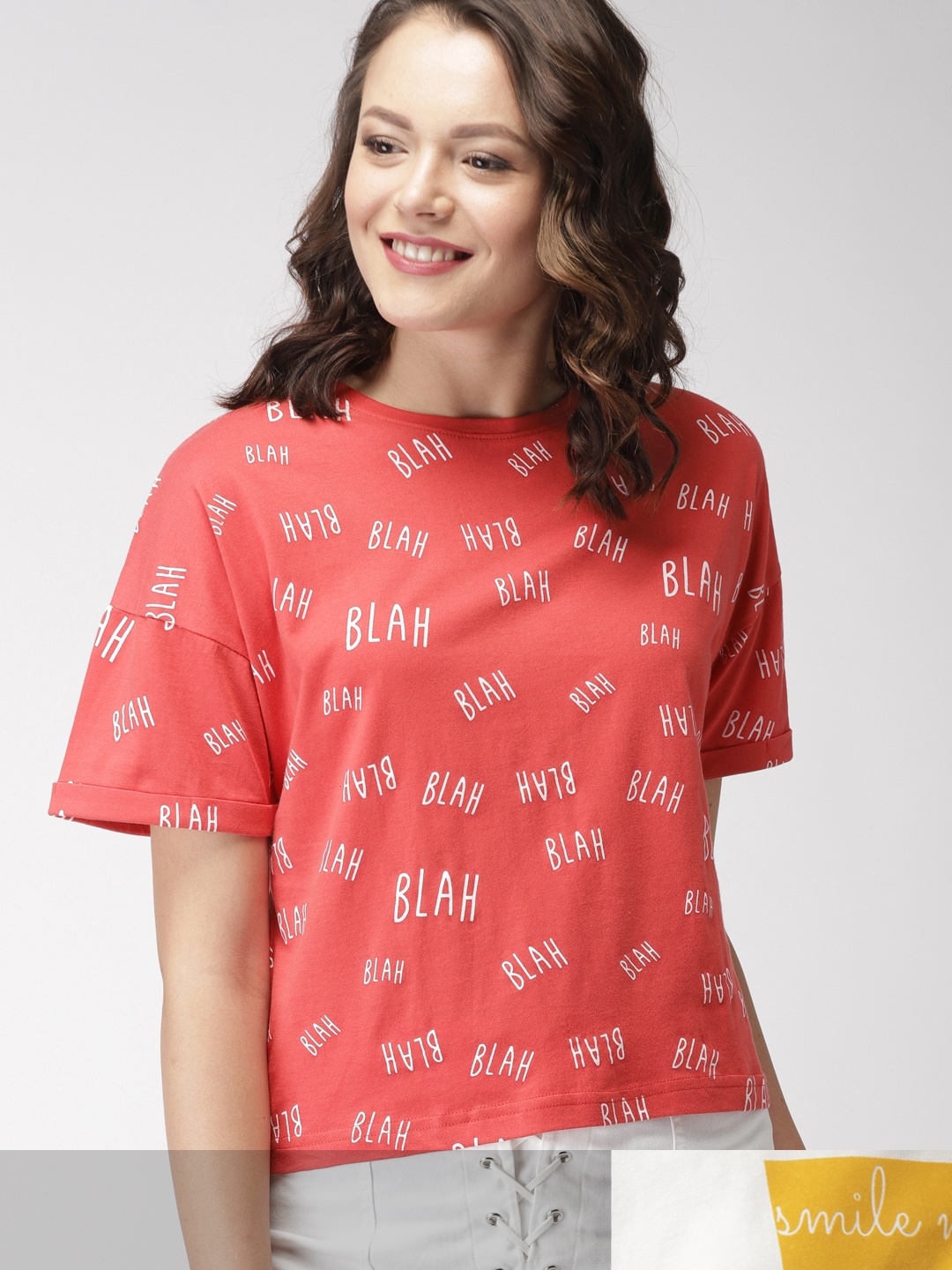 

Mast & Harbour Women Pack of 2 Printed Cotton T-shirts, Red