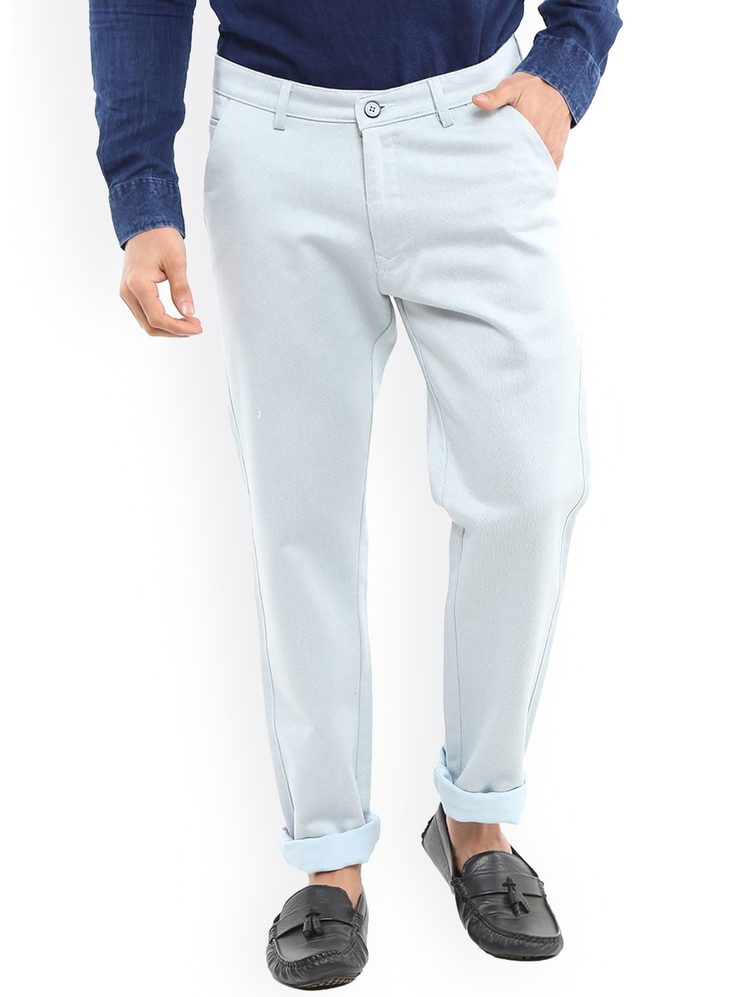 

V-Mart Men Lavender Slim Fit Easy Wash Cotton Chinos Trousers