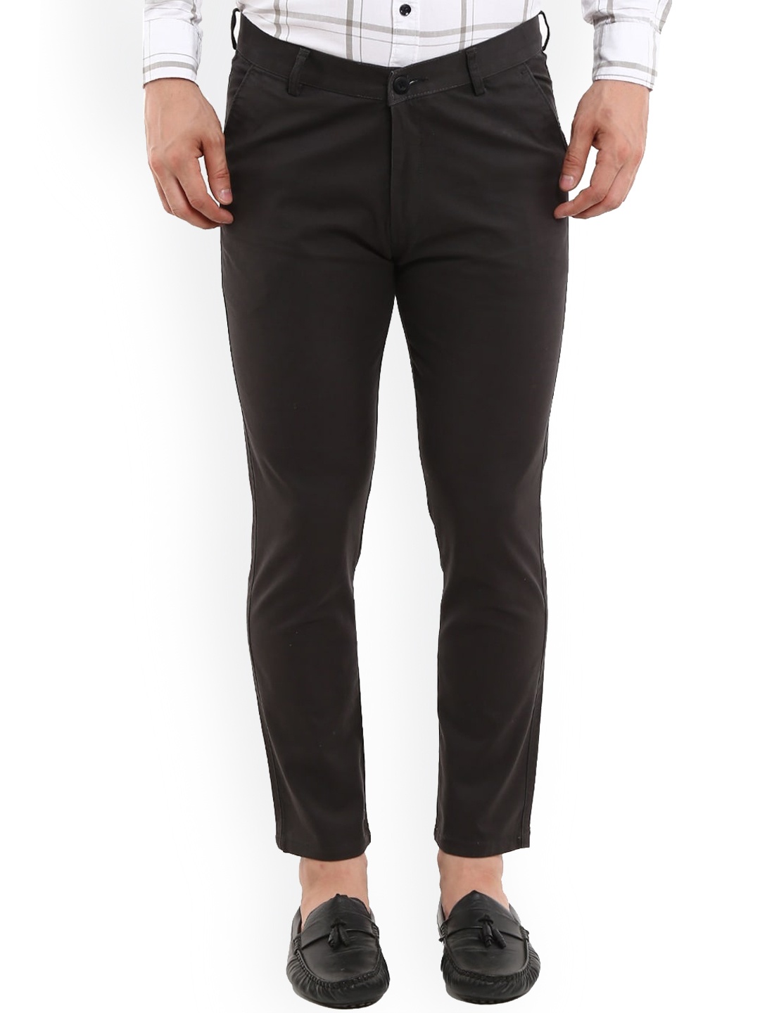 

V-Mart Men Grey Easy Wash Cotton Chinos Trousers