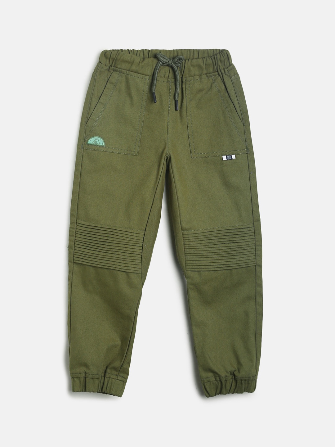 

TALES & STORIES Boys Olive Green Cotton Joggers Trousers
