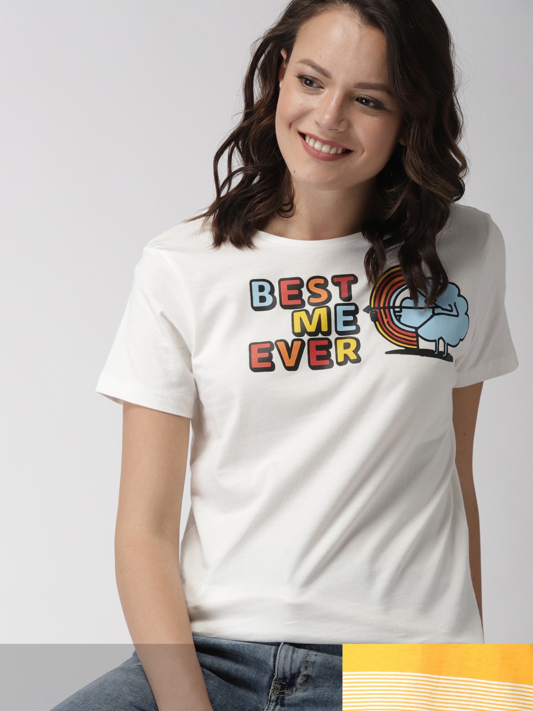 

Mast & Harbour Women Pack of 2 Printed Tshirts, White