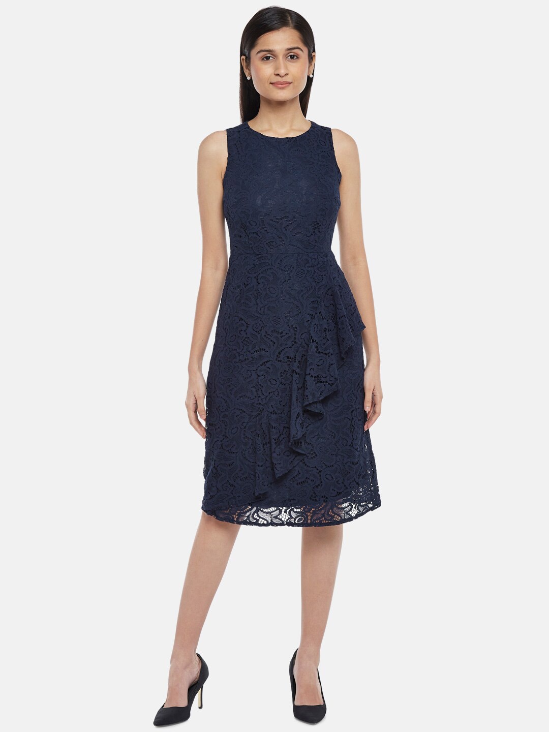 

Annabelle by Pantaloons Navy Blue Sheath Dress