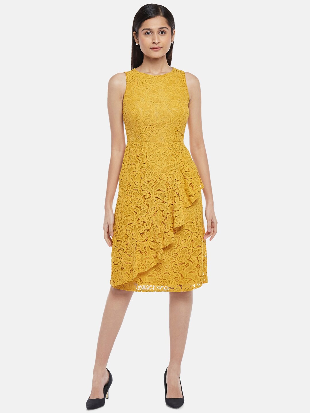 

Annabelle by Pantaloons Yellow A-Line Dress