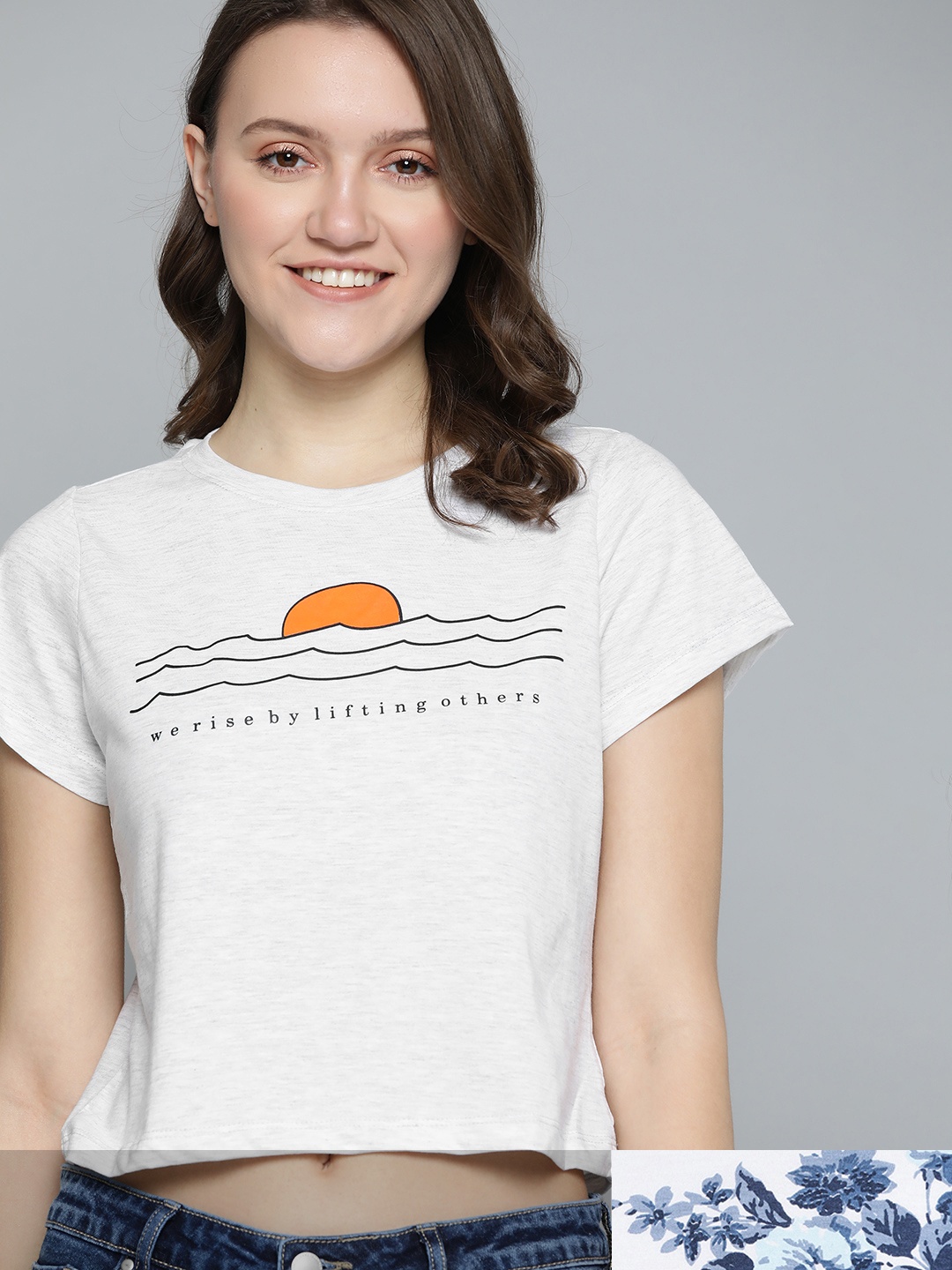 

Mast & Harbour Women Pack of 2 Printed Pure Cotton T-shirt, White